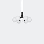 Nuura Apiales 6 Chandelier, Satin Black / Opal - KANSO#Finish_Satin Black / Opal