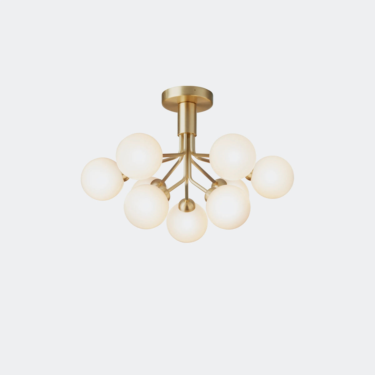 Nuura Apiales 9 Ceiling Light, Brushed Brass / Opal - KANSO#Finish_Brushed Brass / Opal
