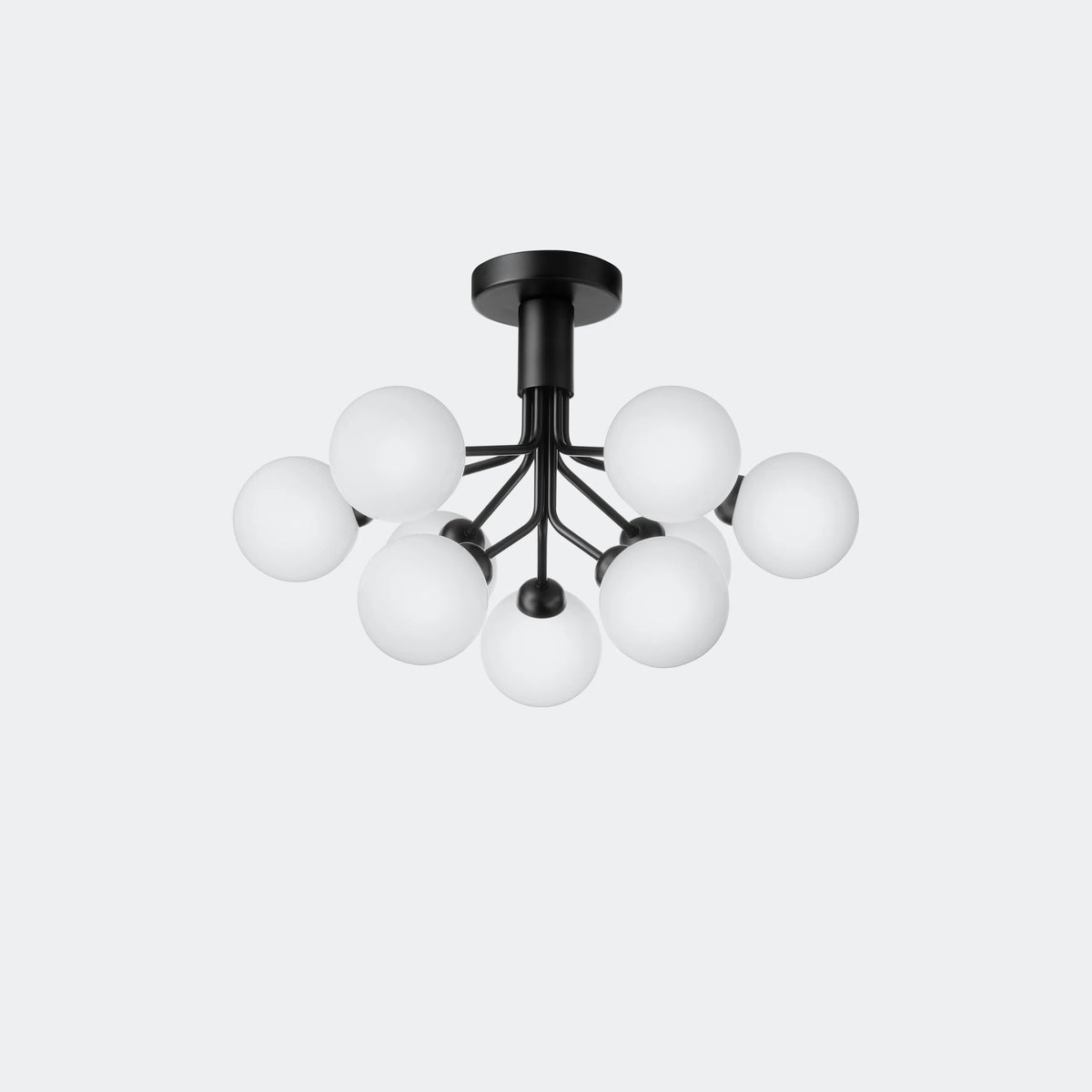 Nuura Apiales 9 Ceiling Light, Satin Black / Opal - KANSO#Finish_Satin Black / Opal