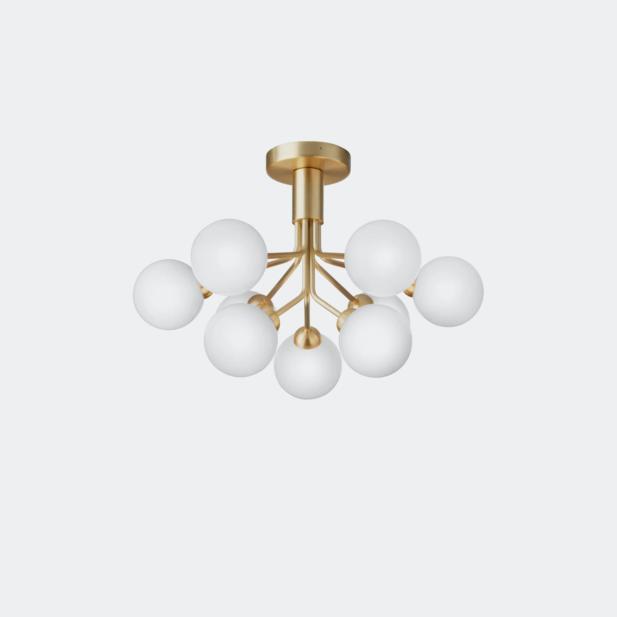 Nuura Apiales 9 Ceiling Light, Brushed Brass / Opal - KANSO#Finish_Brushed Brass / Opal