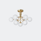Nuura Apiales 9 Ceiling Light, Brushed Brass / Opal - KANSO#Finish_Brushed Brass / Opal