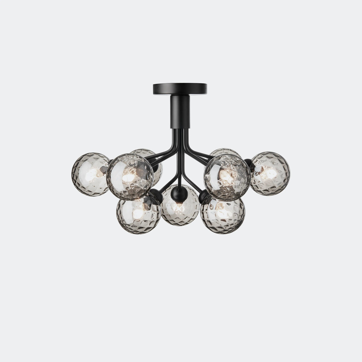 Nuura Apiales 9 Ceiling Light, Satin Black / Optic Smoked - KANSO#Finish_Satin Black / Optic Smoked