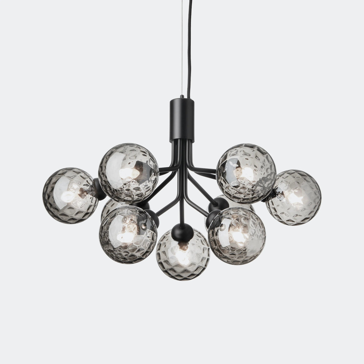 Nuura Apiales 9 Chandelier, Satin Black / Optic Smoked - KANSO#Finish_Satin Black / Optic Smoked