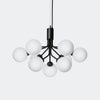 Nuura Apiales 9 Chandelier, Satin Black / Opal - KANSO#Finish_Satin Black / Opal
