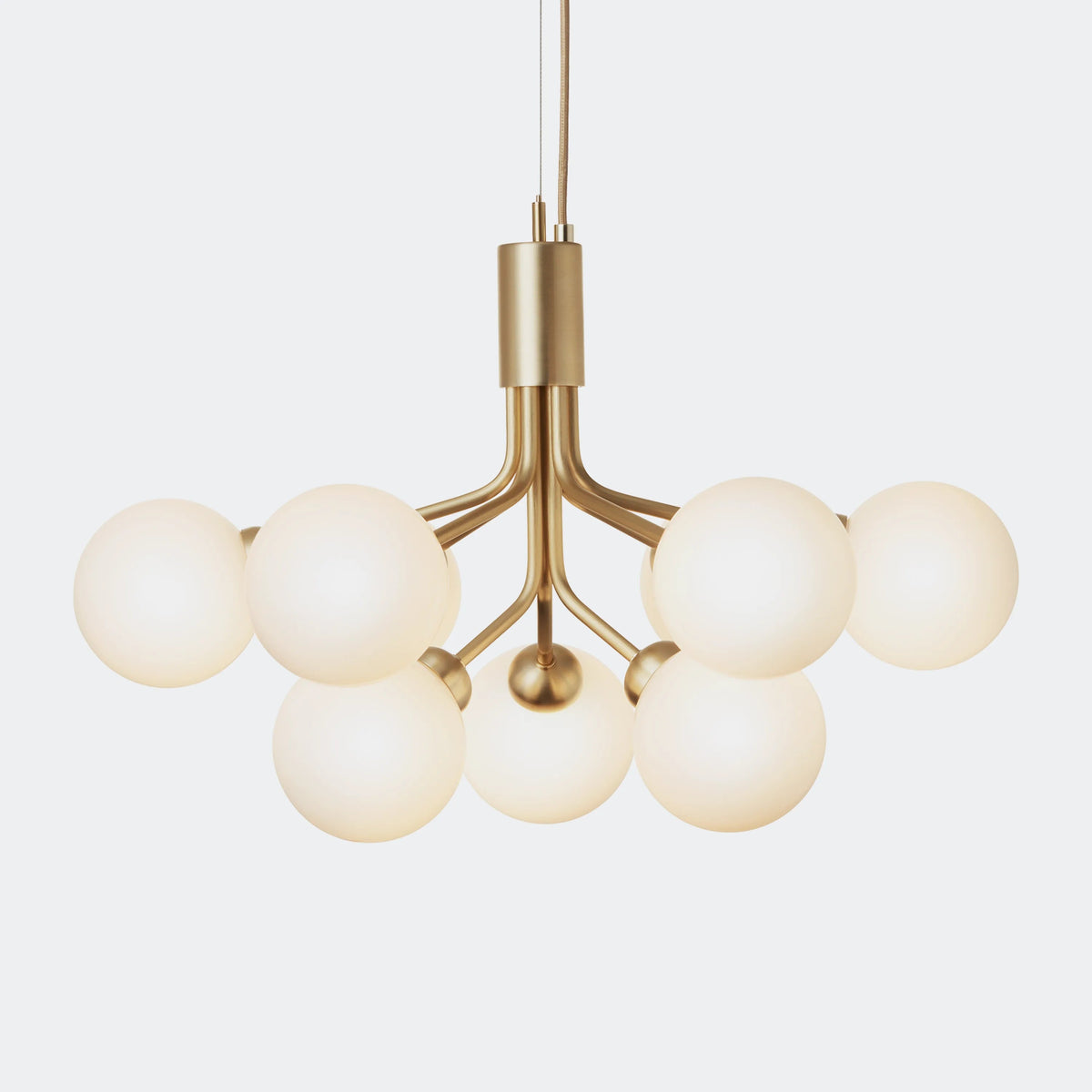 Nuura Apiales 9 Chandelier, Brushed Brass / Opal - KANSO#Finish_Brushed Brass / Opal