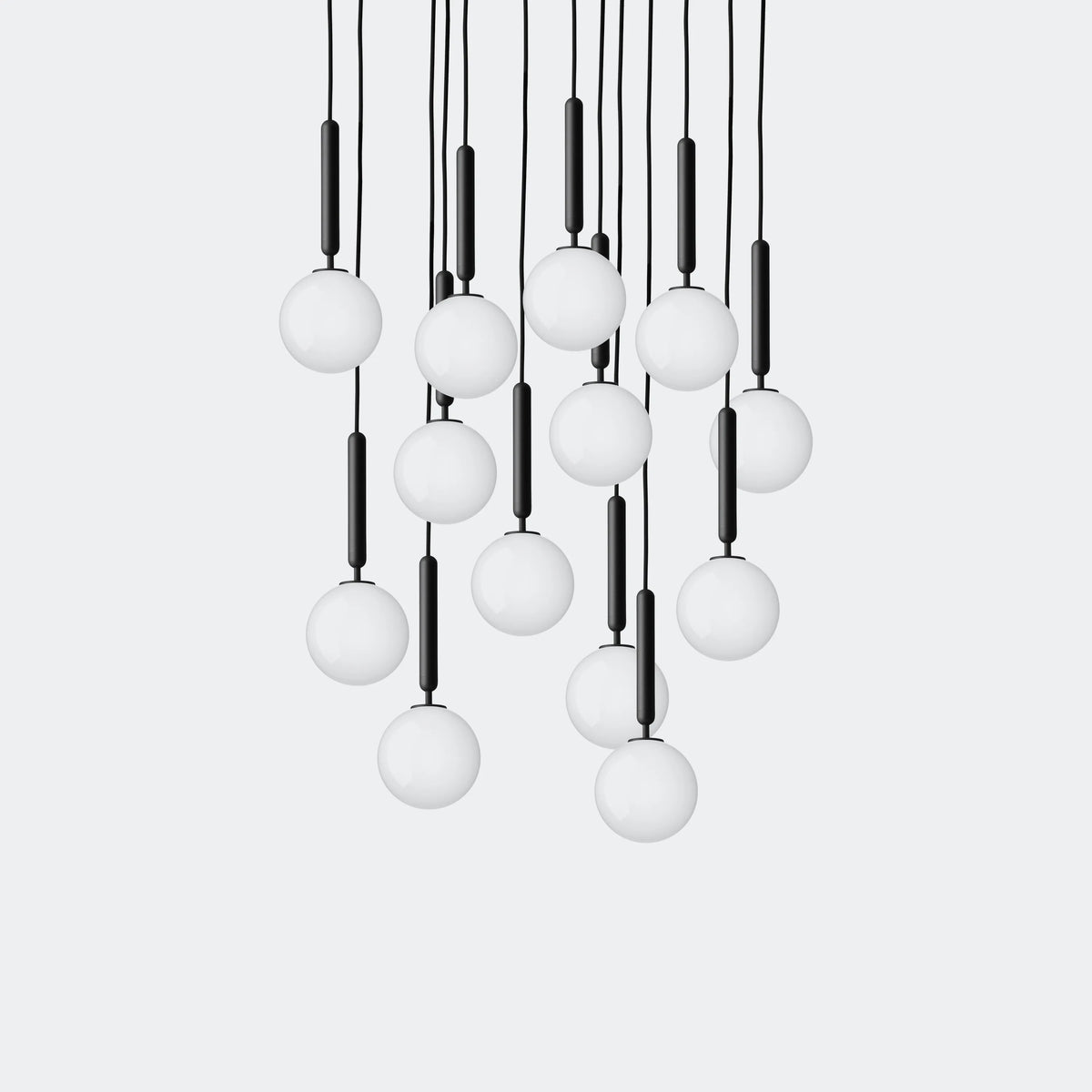 Nuura Miira 13 Chandelier, Rock Grey / Opal - KANSO#Finish_Rock Grey / Opal