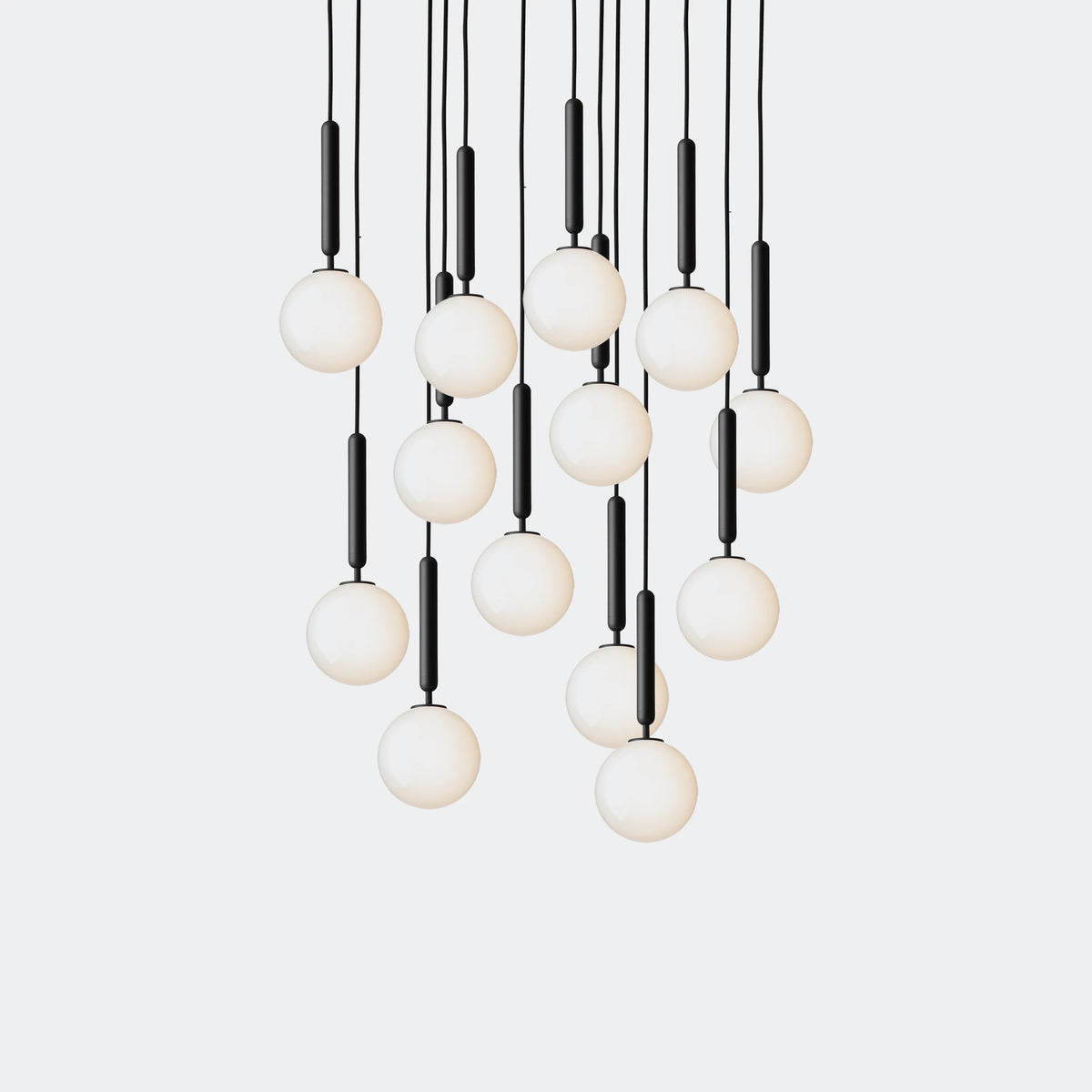 Nuura Miira 13 Chandelier, Rock Grey / Opal - KANSO#Finish_Rock Grey / Opal