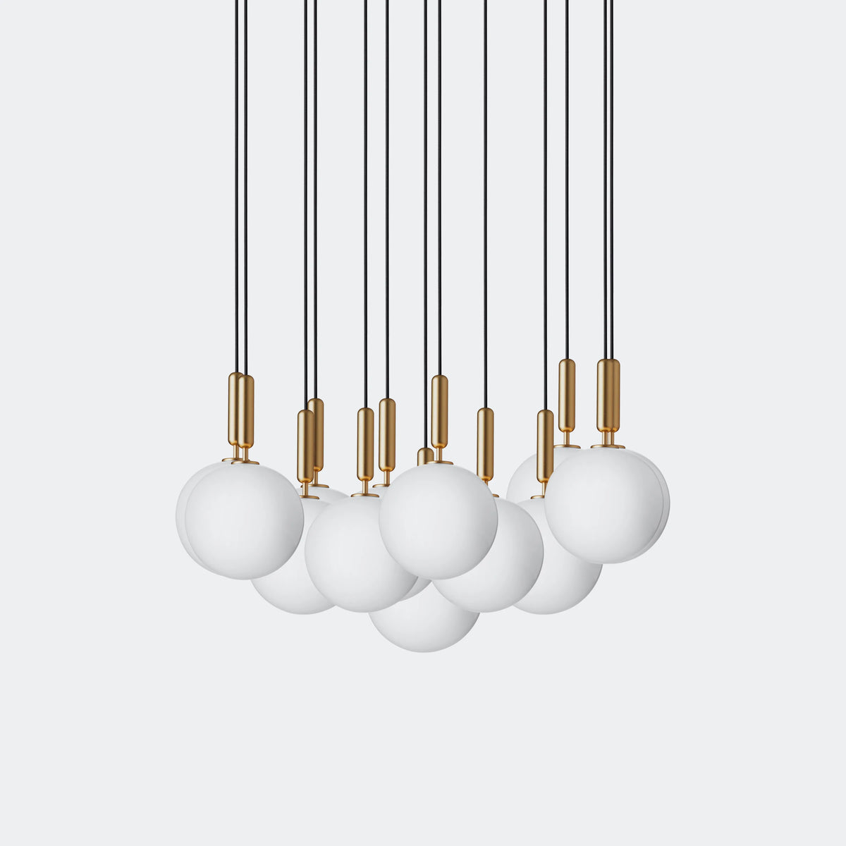 Nuura Miira 13 Large Chandelier, Brass / Opal - KANSO#Finish_Brass / Opal