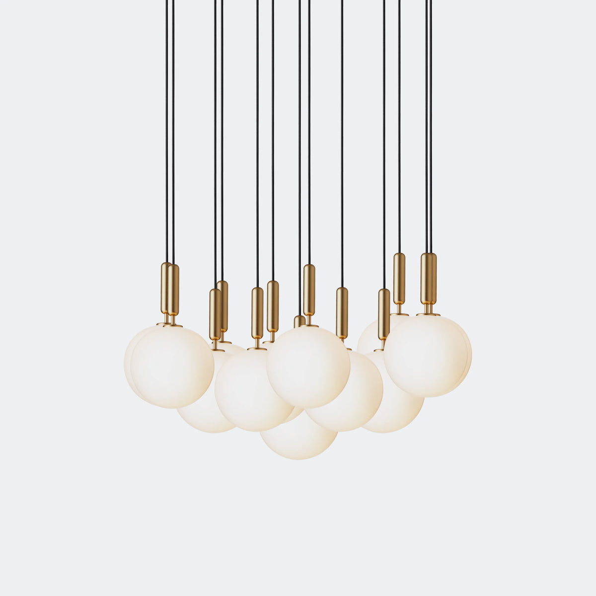 Nuura Miira 13 Large Chandelier, Brass / Opal - KANSO#Finish_Brass / Opal