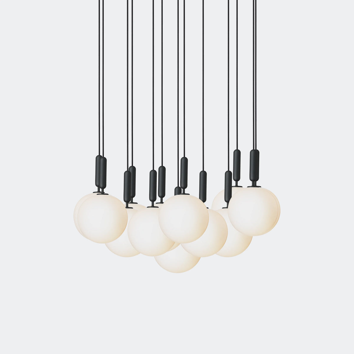 Nuura Miira 13 Large Chandelier, Rock Grey / Opal - KANSO#Finish_Rock Grey / Opal