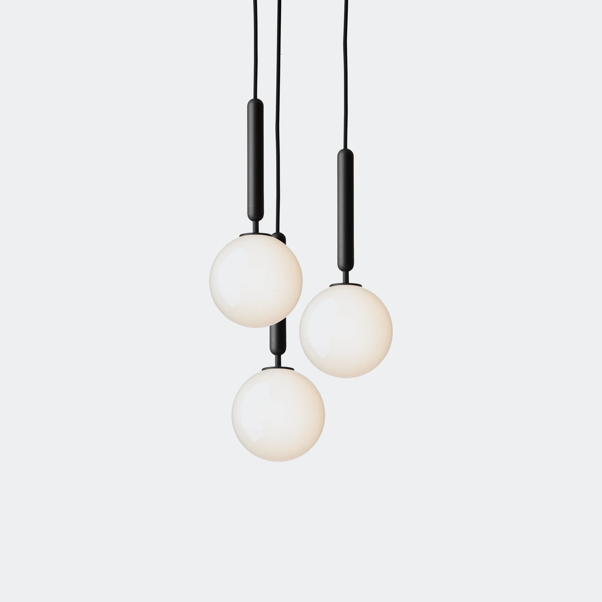 Nuura Miira 3 Chandelier, Rock Grey / Opal - KANSO#Finish_Rock Grey / Opal