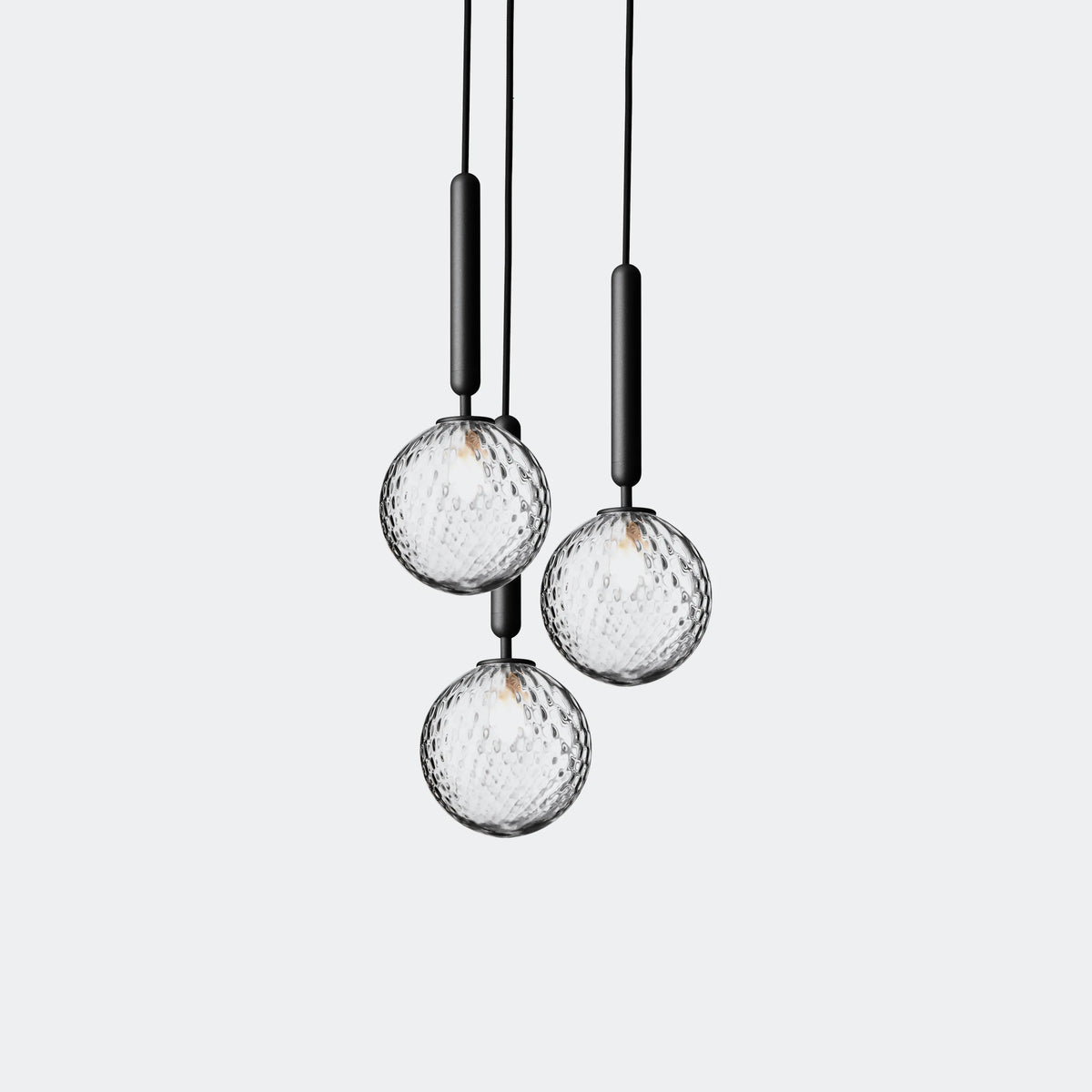 Nuura Miira 3 Chandelier, Rock Grey / Optic Clear - KANSO#Finish_Rock Grey / Optic Clear