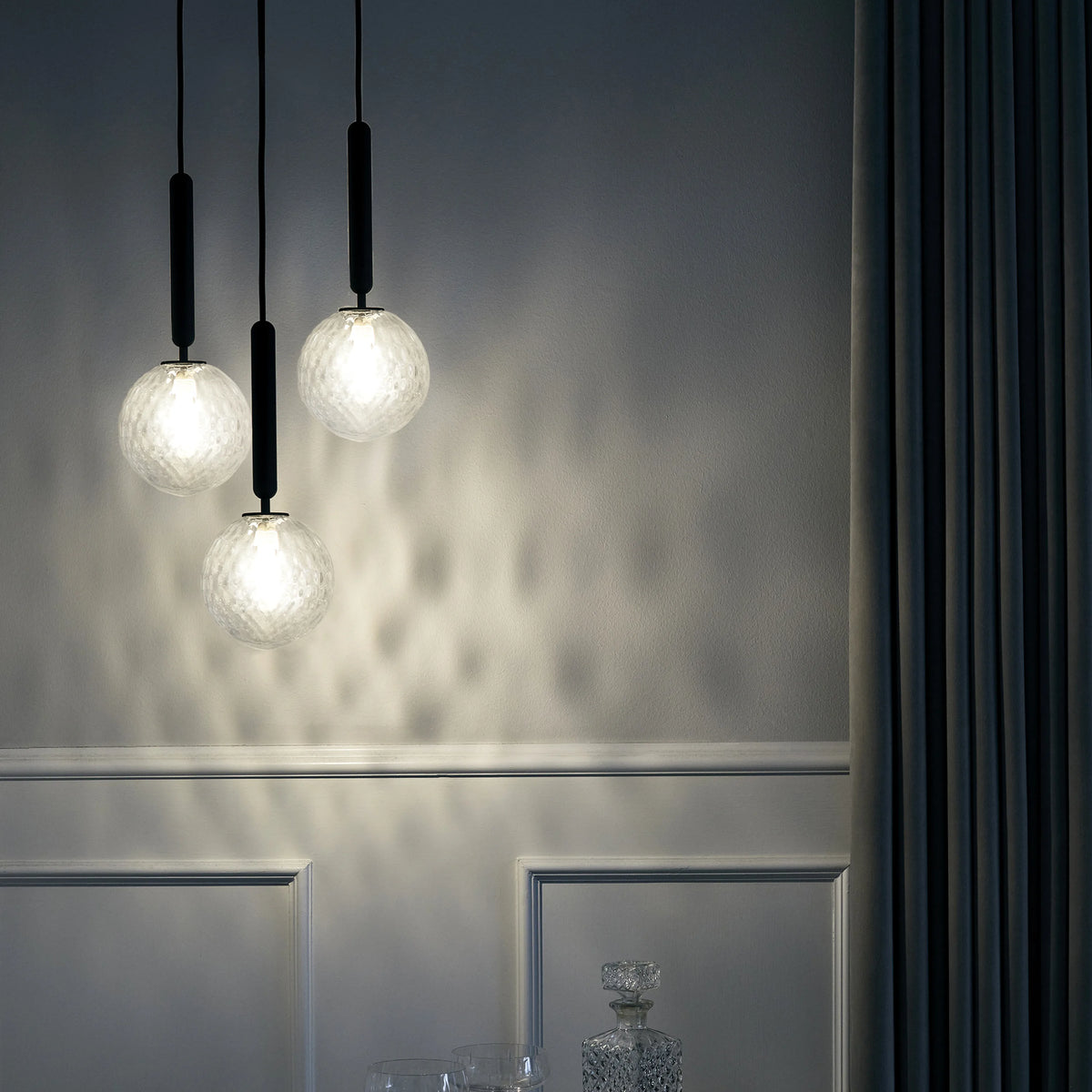 Nuura Miira 3 Chandelier, Rock Grey / Optic Clear - KANSO#Finish_Rock Grey / Optic Clear