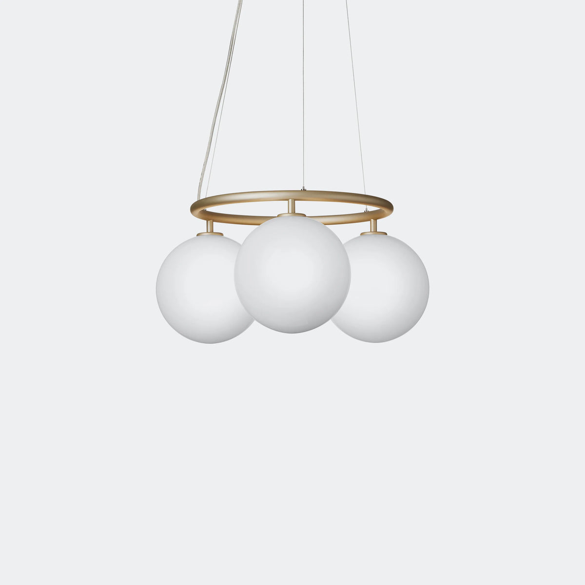 Nuura Miira 3 Circular Chandelier, Brass / Opal - KANSO#Finish_Brass / Opal