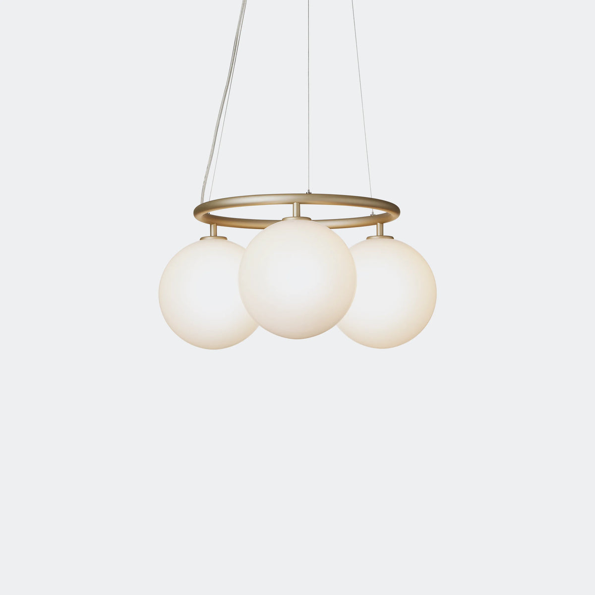 Nuura Miira 3 Circular Chandelier, Brass / Opal - KANSO#Finish_Brass / Opal