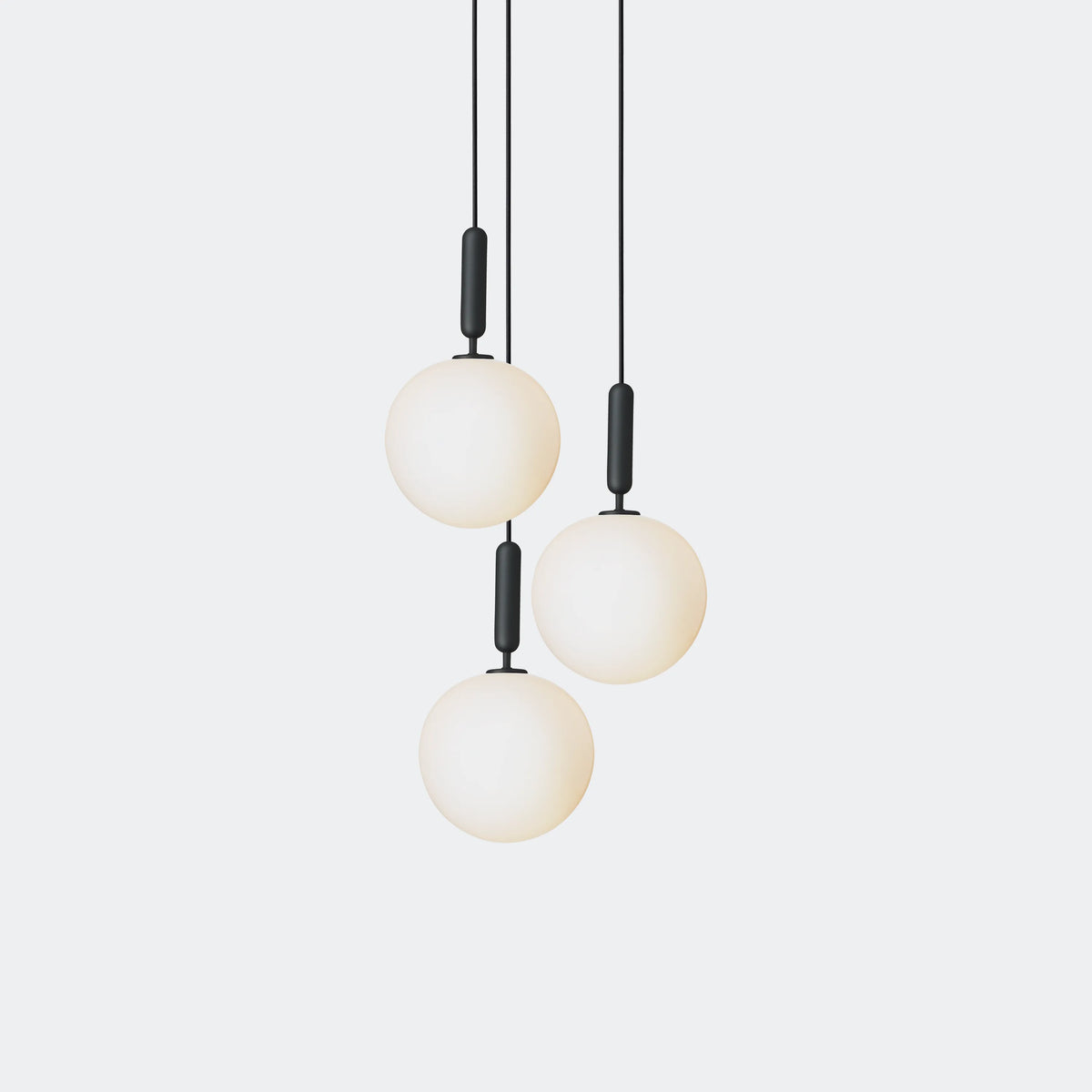Nuura Miira 3 Large Chandelier, Rock Grey / Opal - KANSO#Finish_Rock Grey / Opal