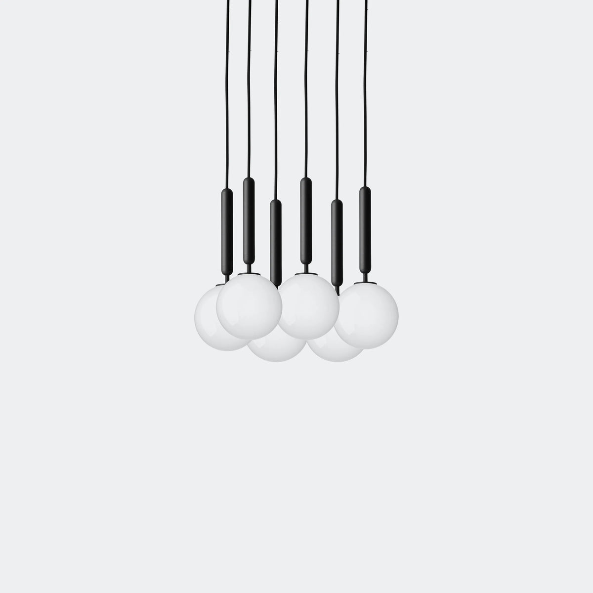 Nuura Miira 6 Chandelier, Rock Grey / Opal - KANSO#Finish_Rock Grey / Opal
