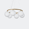 Nuura Miira 6 Circular Chandelier, Brass / Opal - KANSO#Finish_Brass / Opal