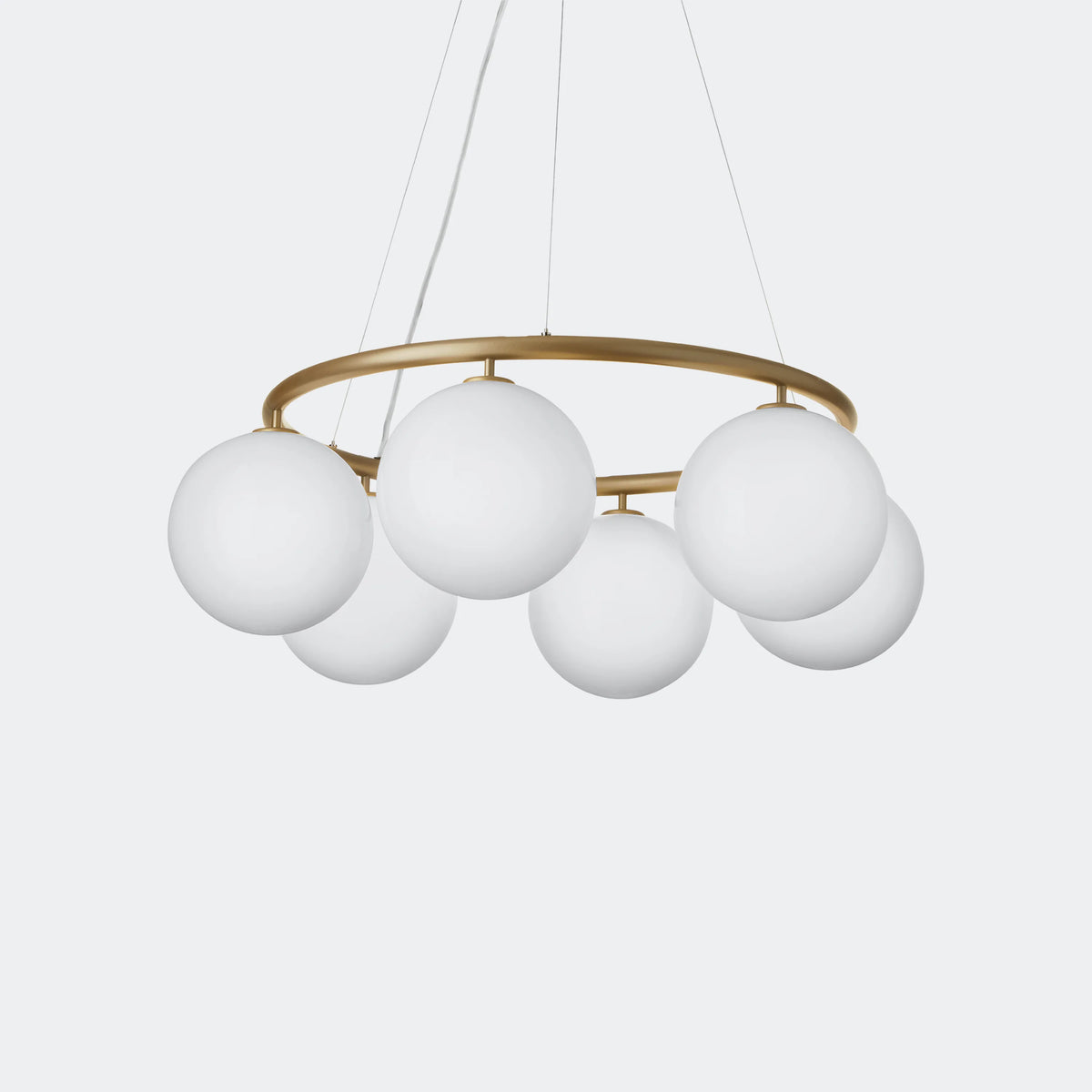 Nuura Miira 6 Circular Chandelier, Brass / Opal - KANSO#Finish_Brass / Opal