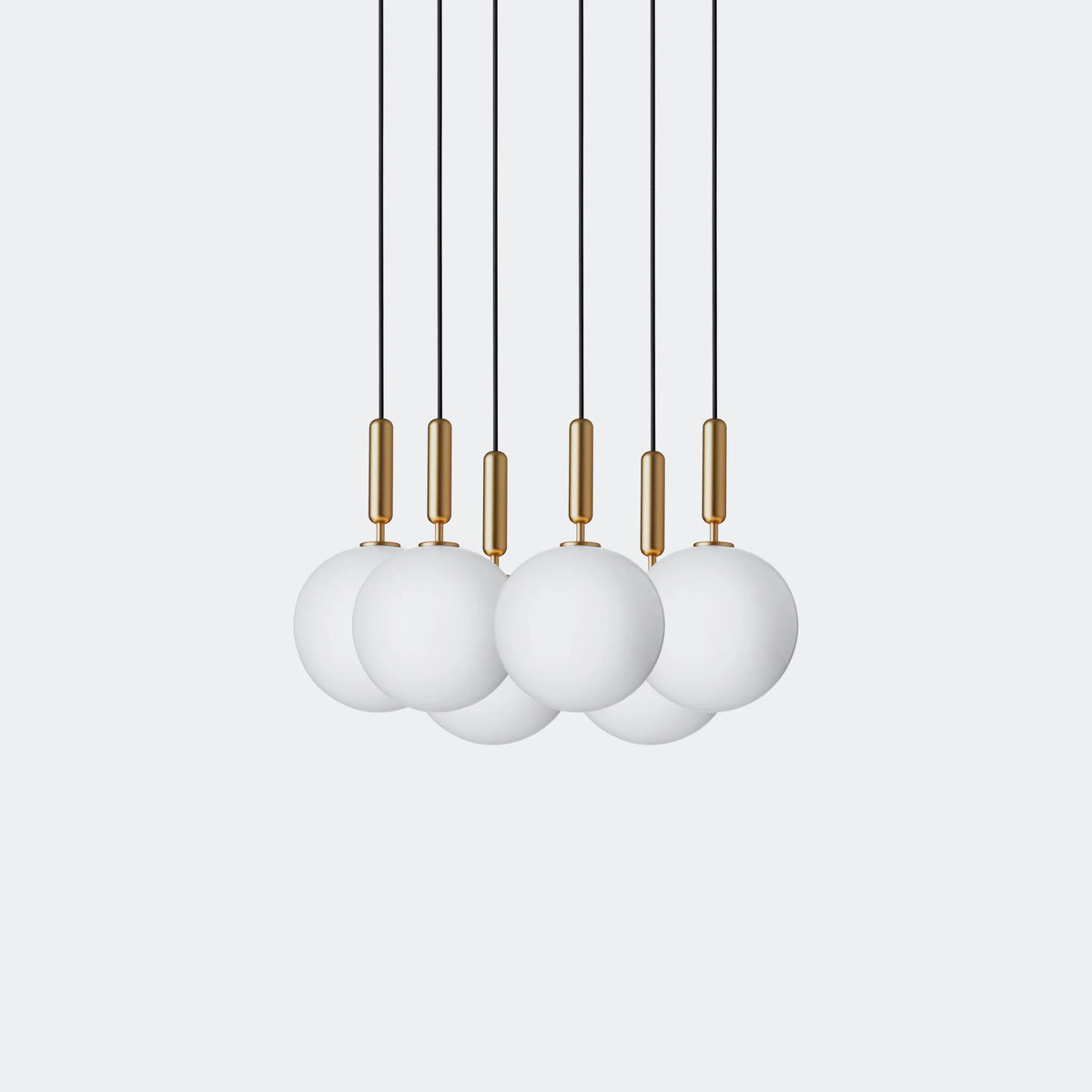 Nuura Miira 6 Large Chandelier, Brass / Opal - KANSO#Finish_Brass / Opal
