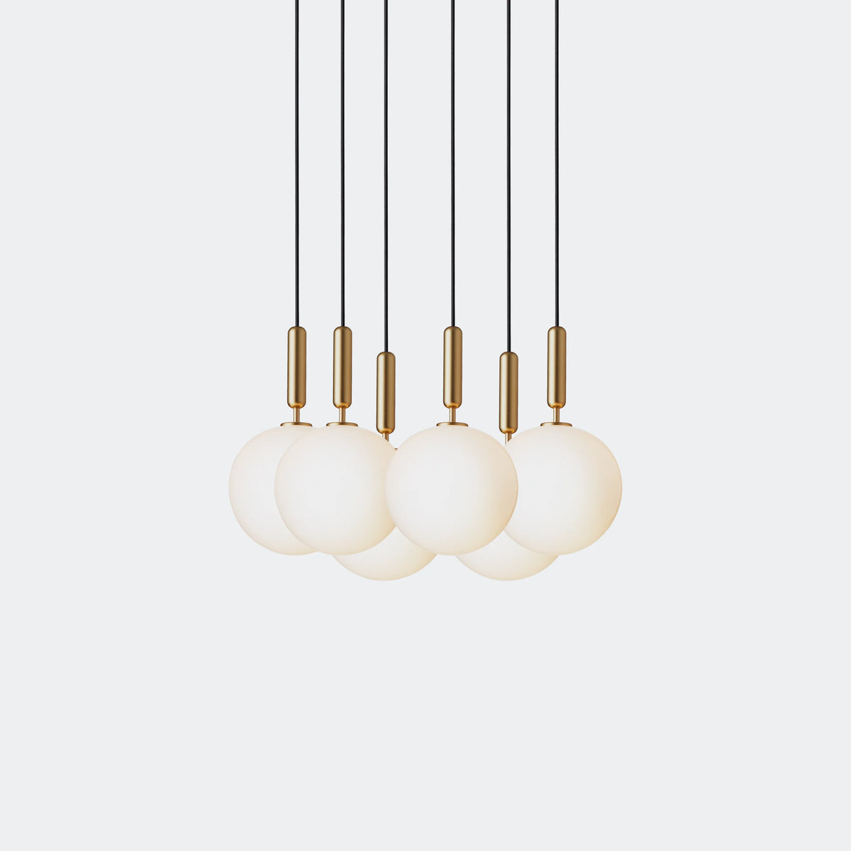 Nuura Miira 6 Large Chandelier, Brass / Opal - KANSO#Finish_Brass / Opal