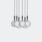 Nuura Miira 6 Large Chandelier, Rock Grey / Optic Clear - KANSO#Finish_Rock Grey / Optic Clear