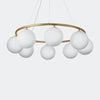 Nuura Miira 8 Circular Chandelier, Brass / Opal - KANSO#Finish_Brass / Opal