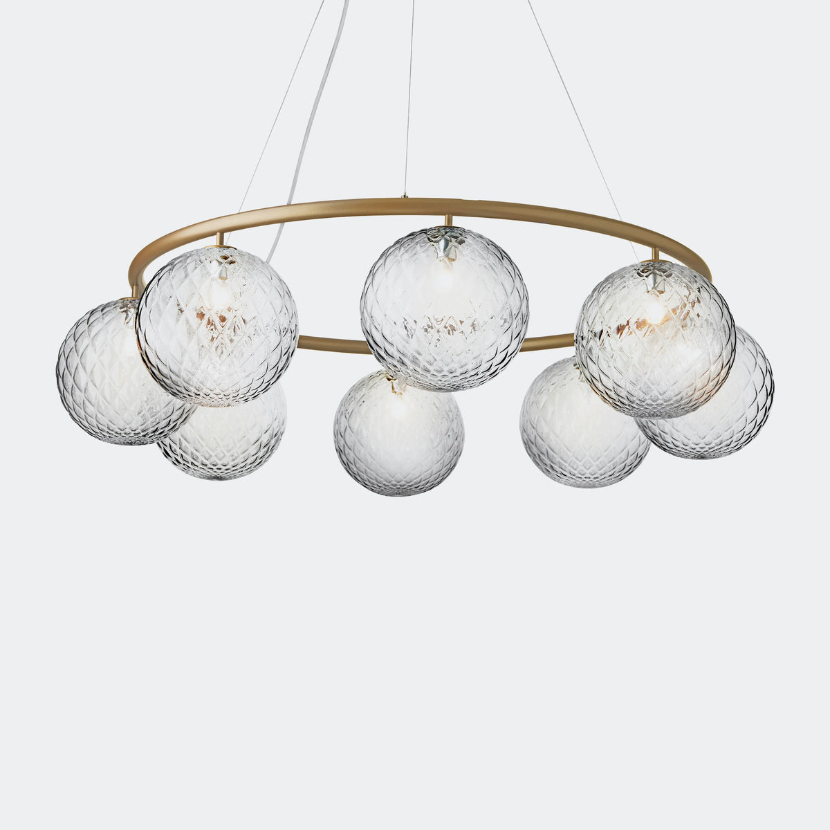 Nuura Miira 8 Circular Chandelier, Brass / Optic Clear - KANSO#Finish_Brass / Optic Clear