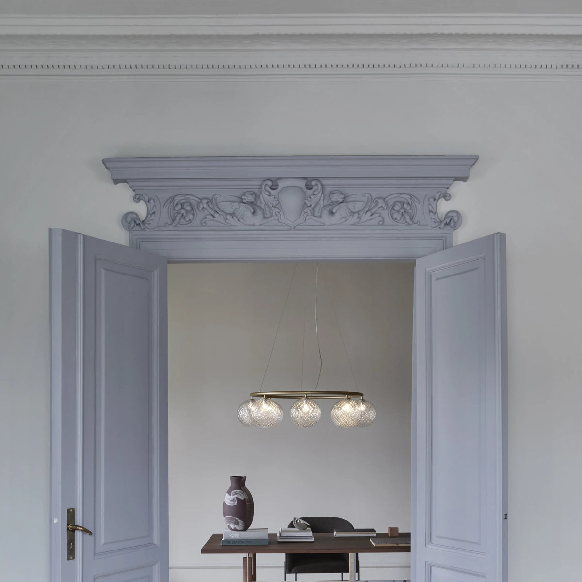 Nuura Miira 8 Circular Chandelier, Brass / Optic Clear - KANSO#Finish_Brass / Optic Clear
