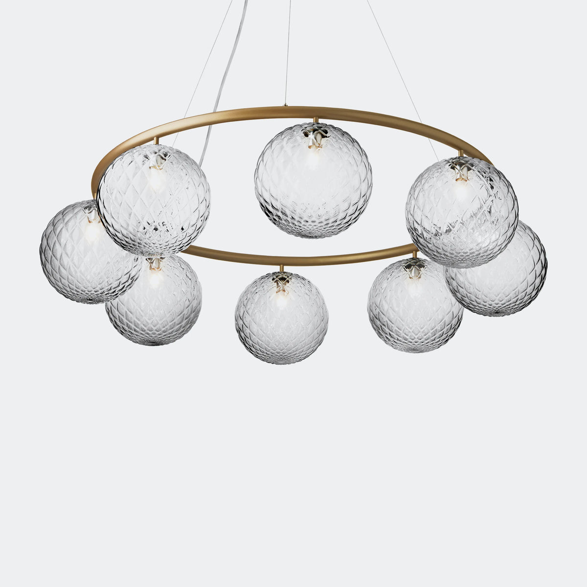 Nuura Miira 8 Circular Chandelier, Brass / Optic Clear - KANSO#Finish_Brass / Optic Clear