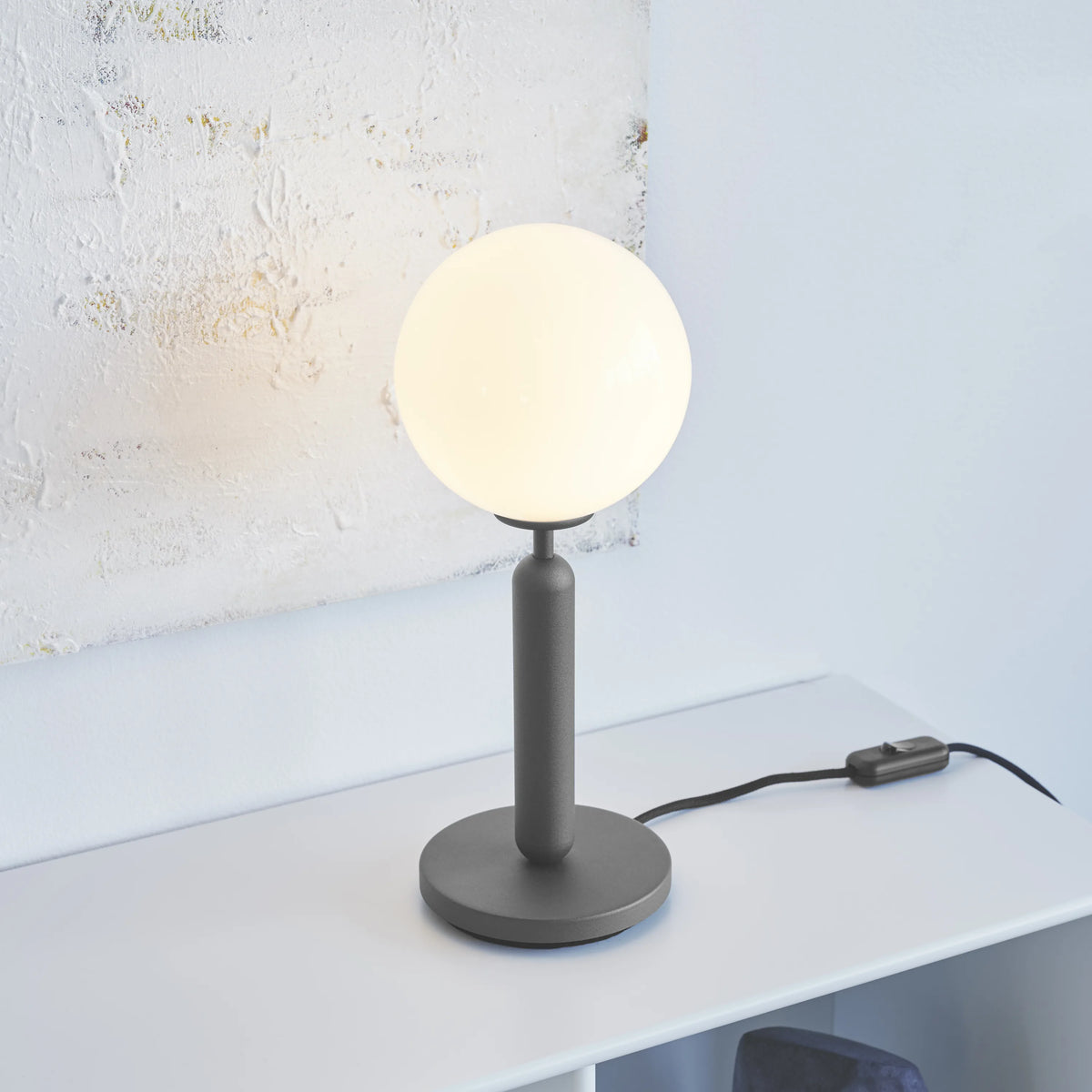 Nuura Miira Table Lamp, Rock Grey / Opal - KANSO#Finish_Rock Grey / Opal