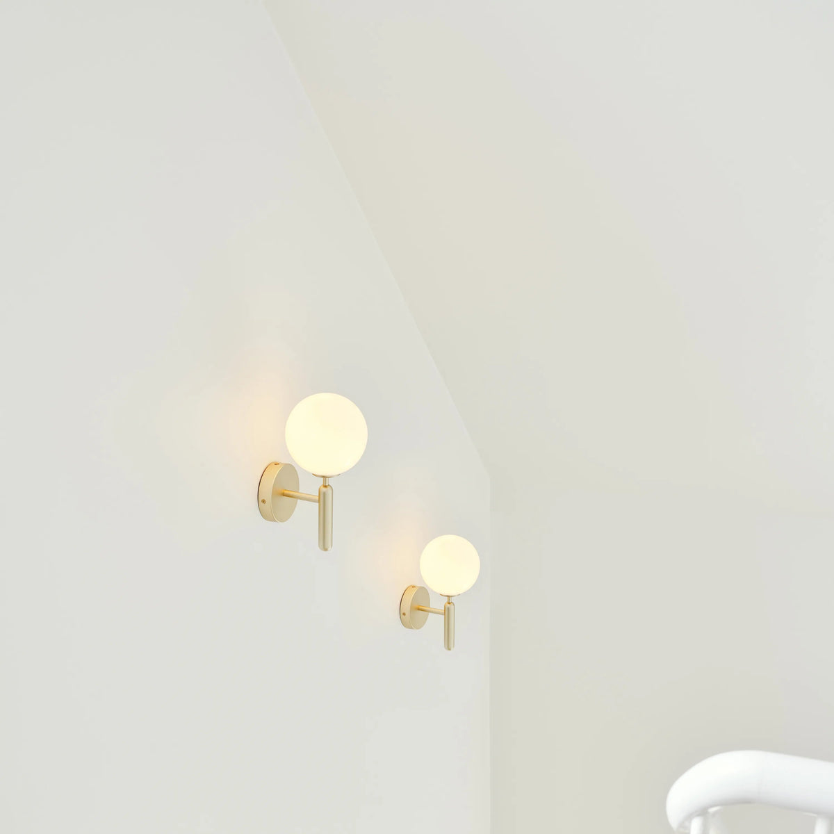 Nuura Miira Wall Light Hard-wired, Brass / Opal - KANSO#Finish_Brass / Opal