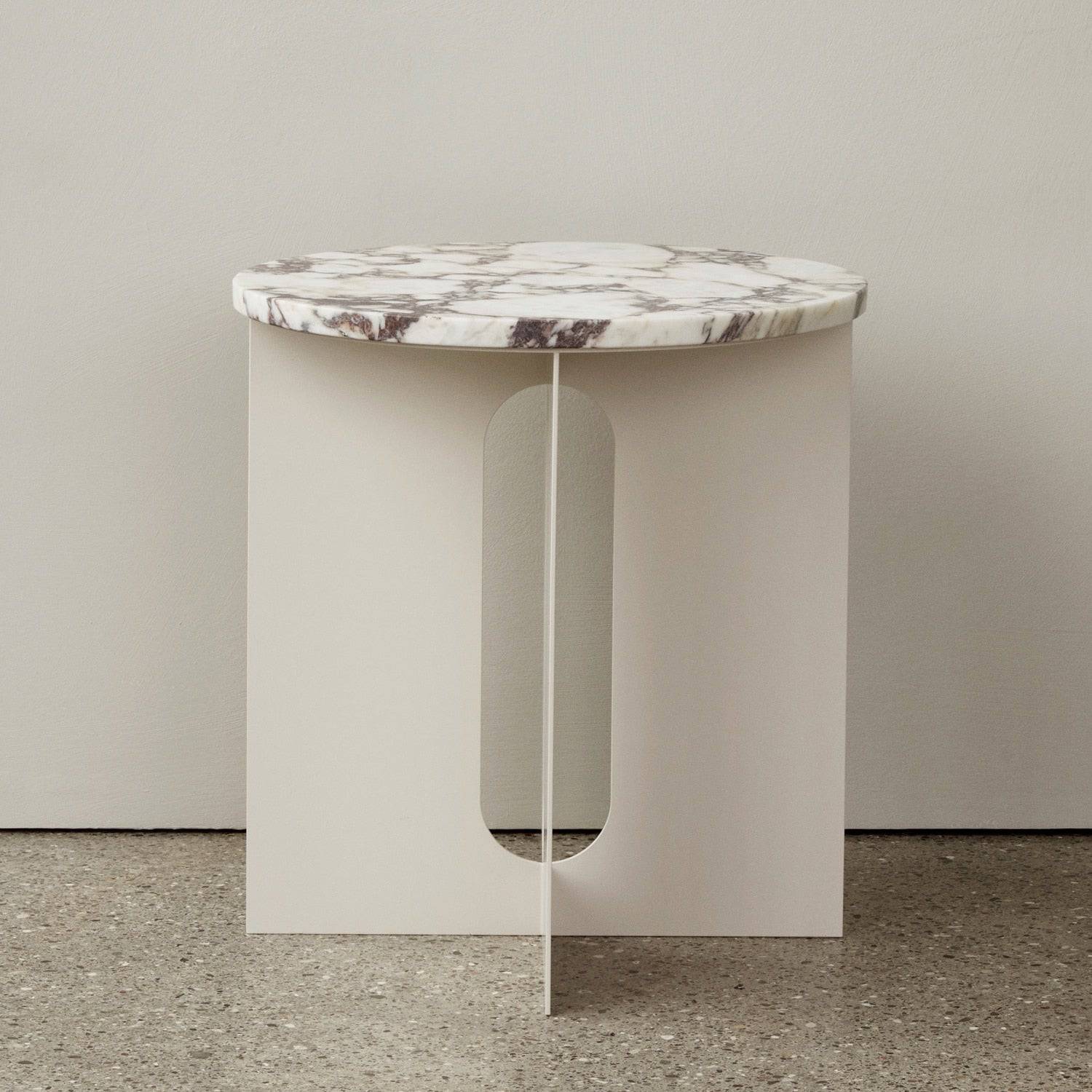 Audo Copenhagen Androgyne Side Table, 16.5in Calacatta Viola - KANSO#Material_Calacatta Viola