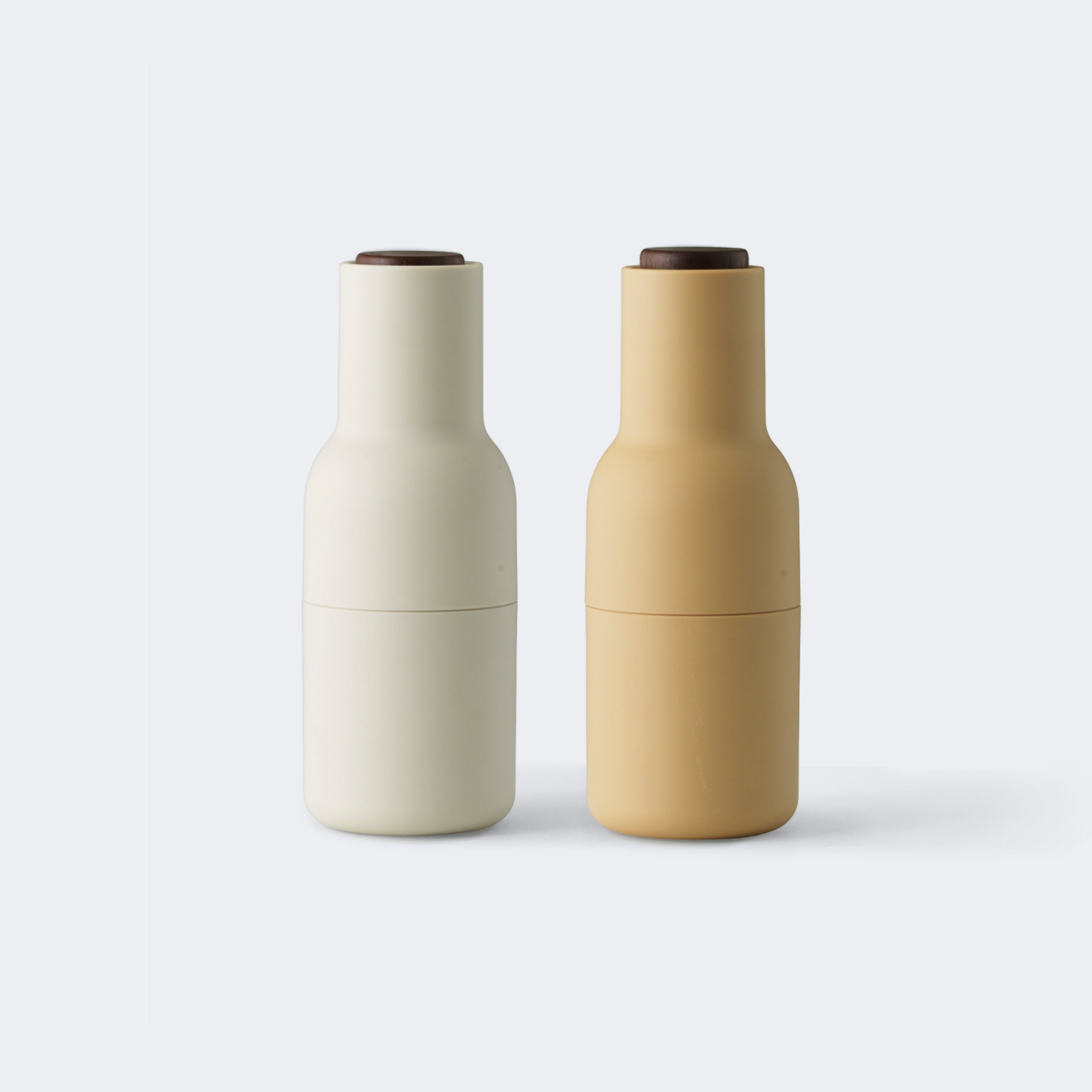 Audo Copenhagen Bottle Grinders, Set of 2 Barley, Walnut Lid - KANSO#Color_Barley, Walnut Lid