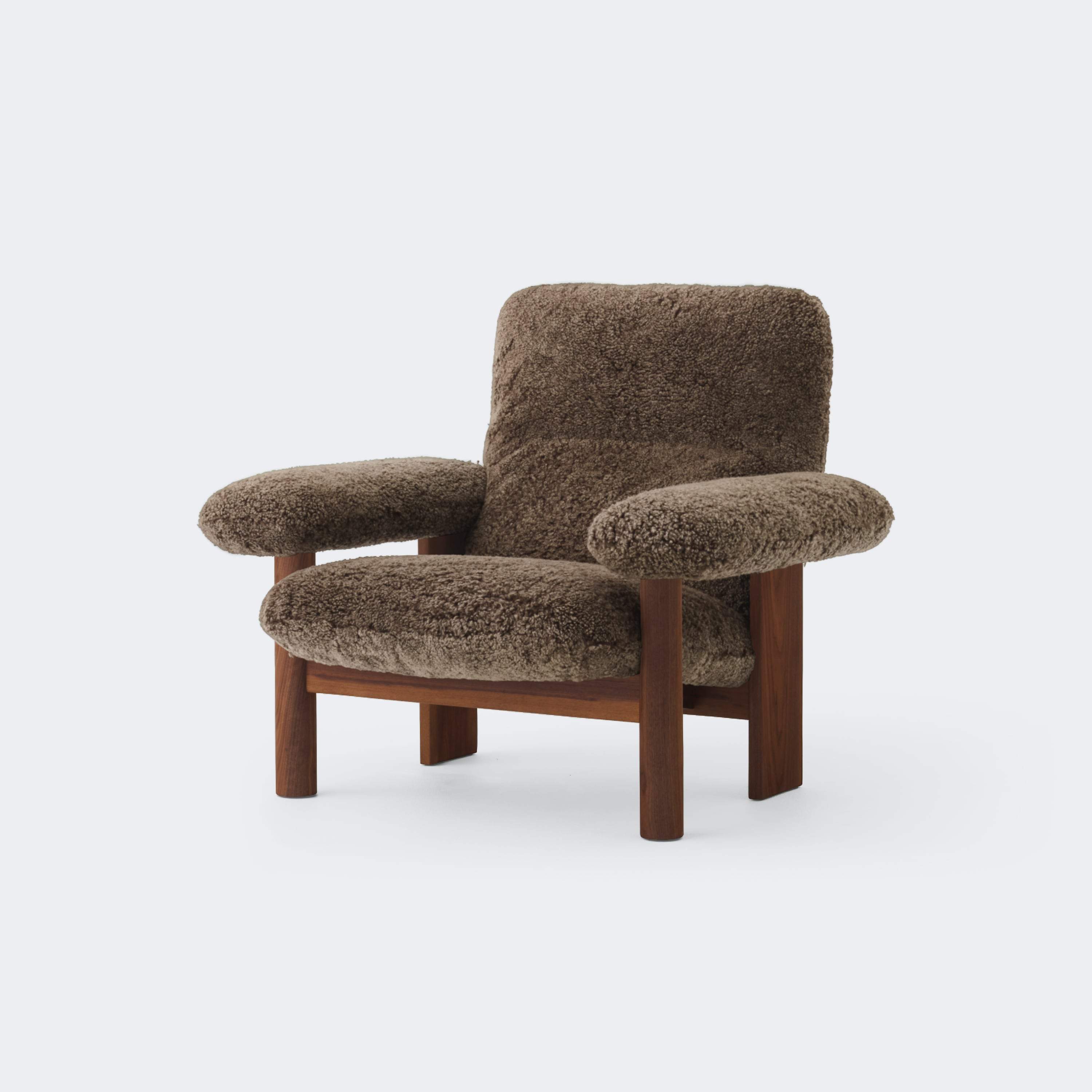 Audo Copenhagen Brasilia Lounge Chair Made To Order Walnut Sheepskin Curly (Root) - KANSO