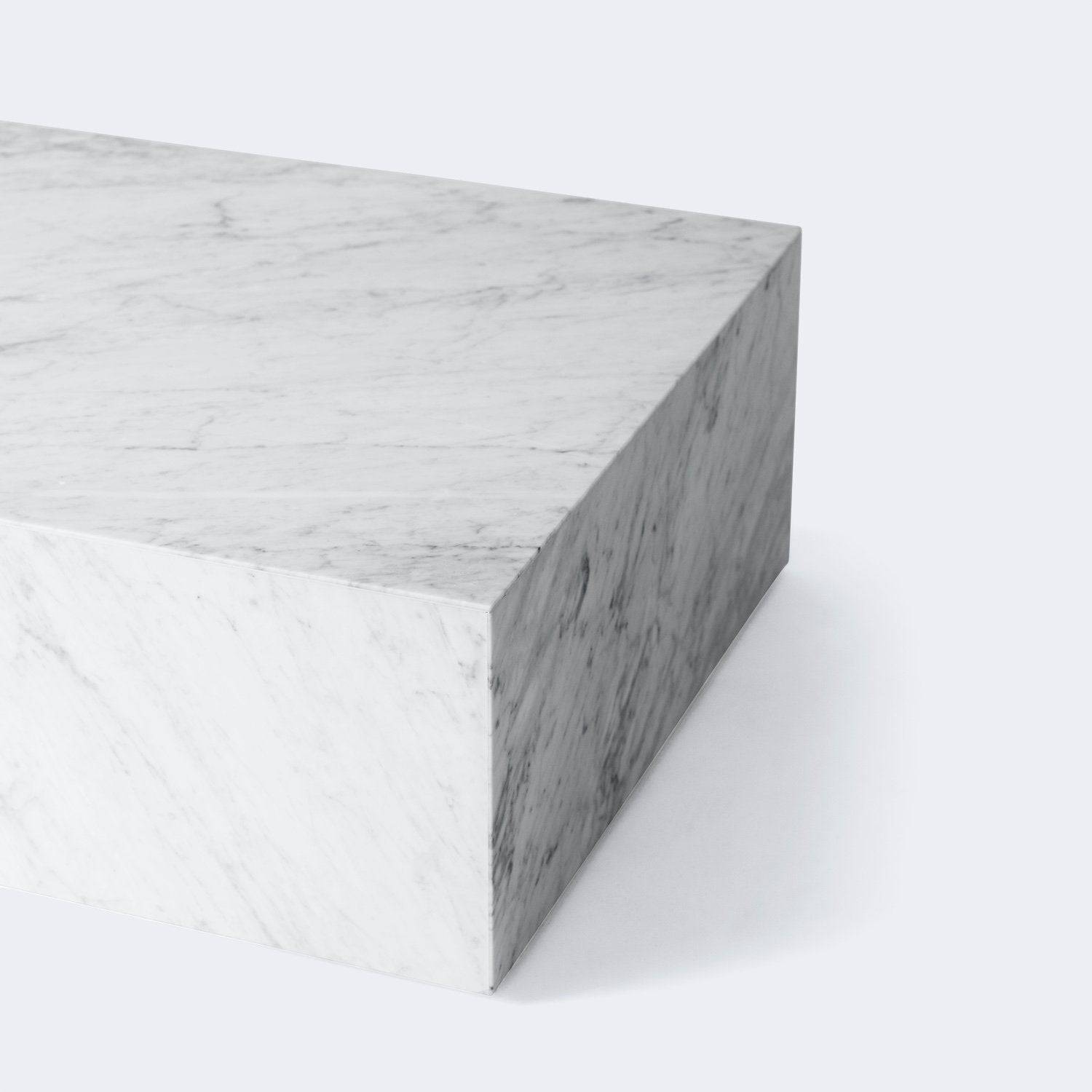 Audo Copenhagen Marble Plinth, Low Carrara Marble - KANSO#Color_Carrara Marble