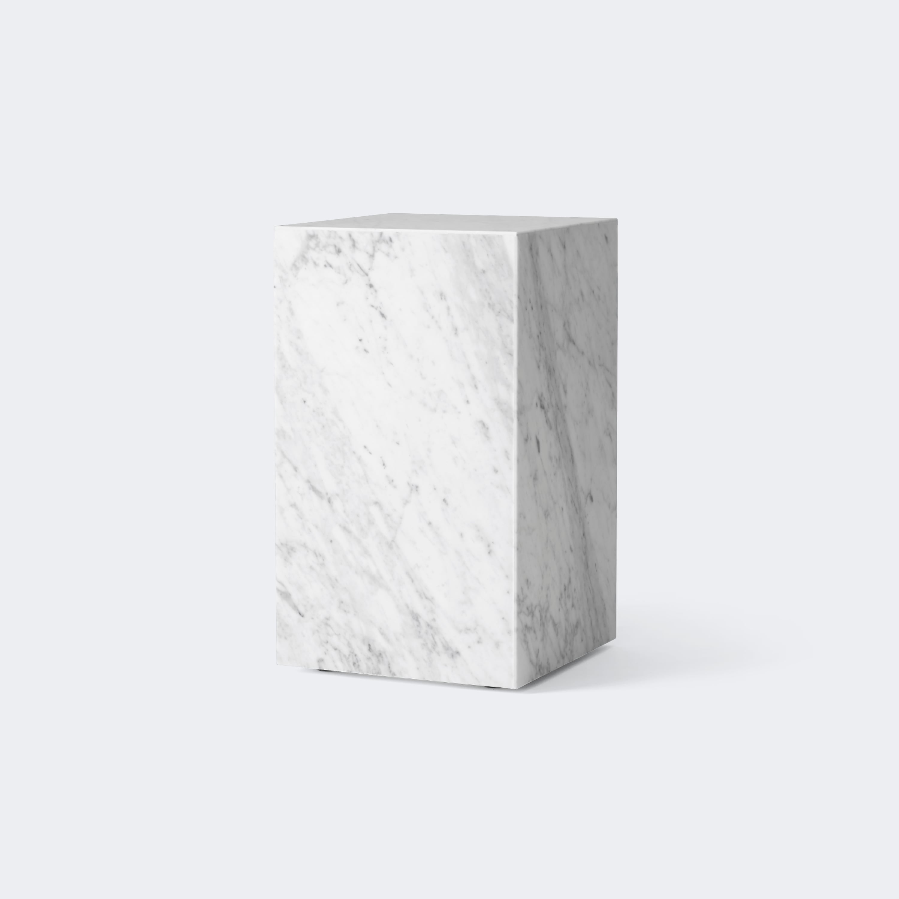 Audo Copenhagen Marble Plinth, Tall White Marble - KANSO#Color_White Marble
