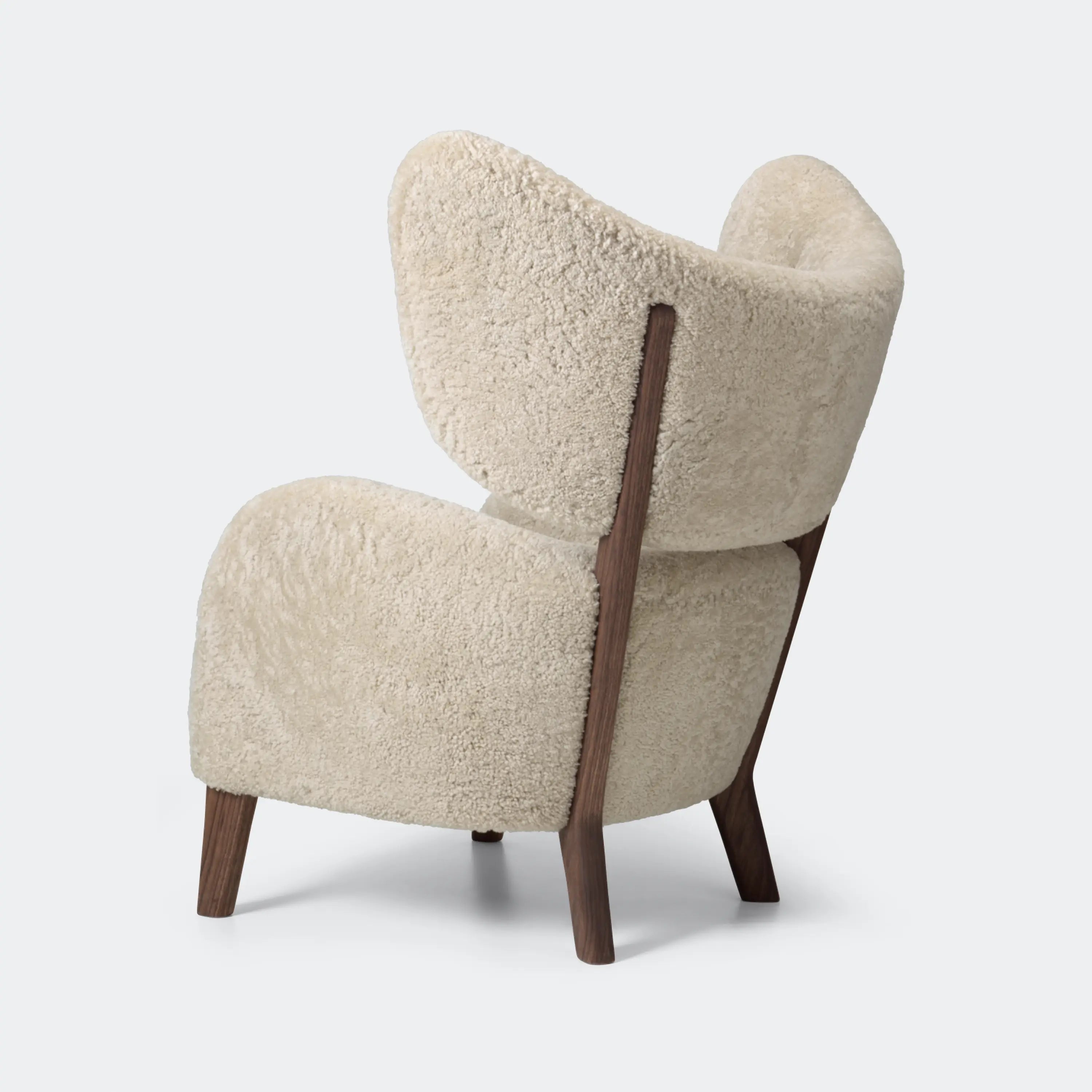 Audo Copenhagen My Own Chair Lounge Chair, Sheepskin, Walnut Ready To Ship Walnut Sheepskin - KANSO