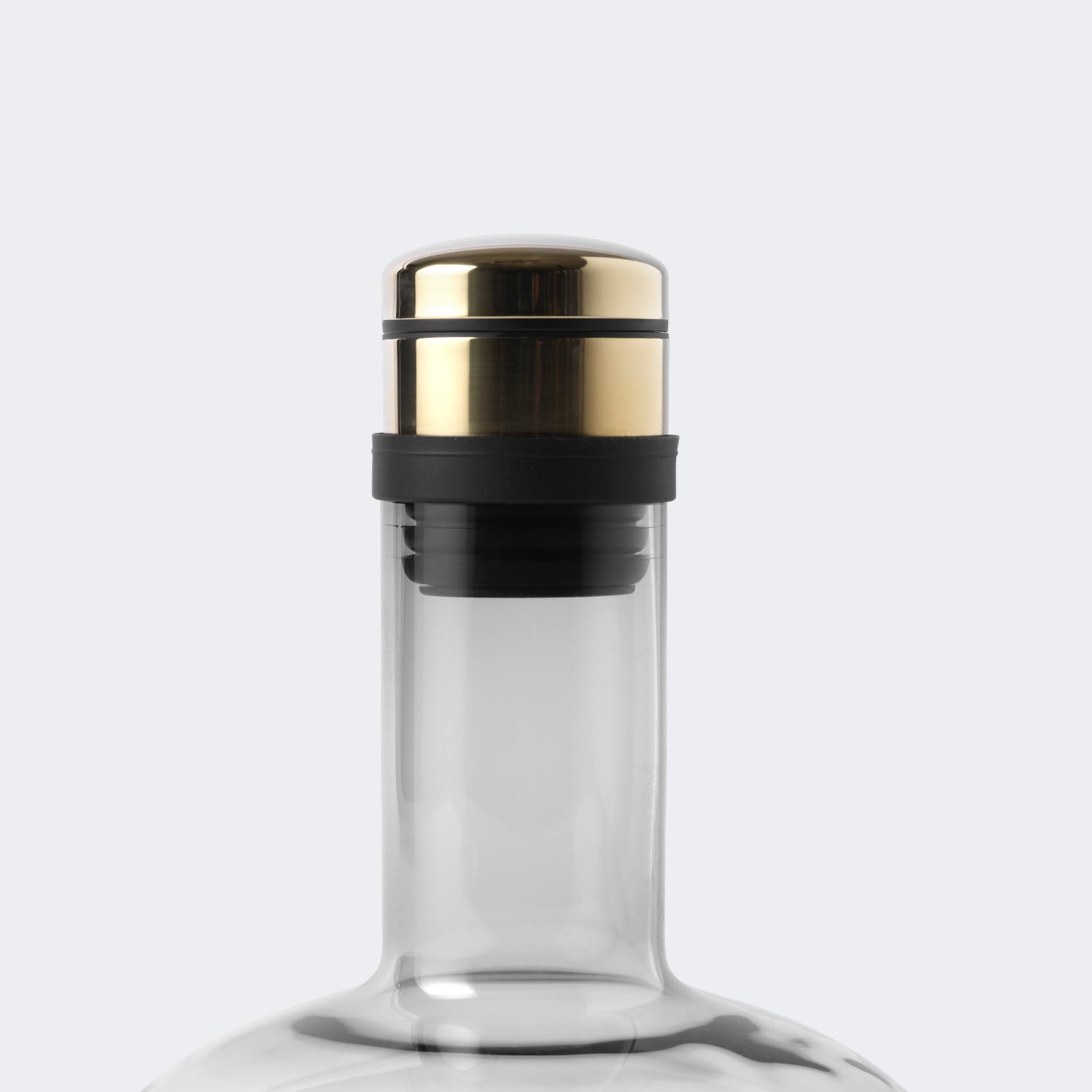 Audo Copenhagen Wine Breather Carafe Smoke Brass Lid - KANSO#Color_Smoke Brass Lid