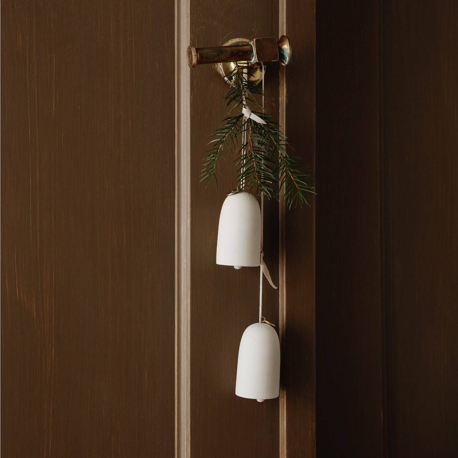 Ferm Living Bell Ceramic Ornaments - Set of 2 Off-White - KANSO