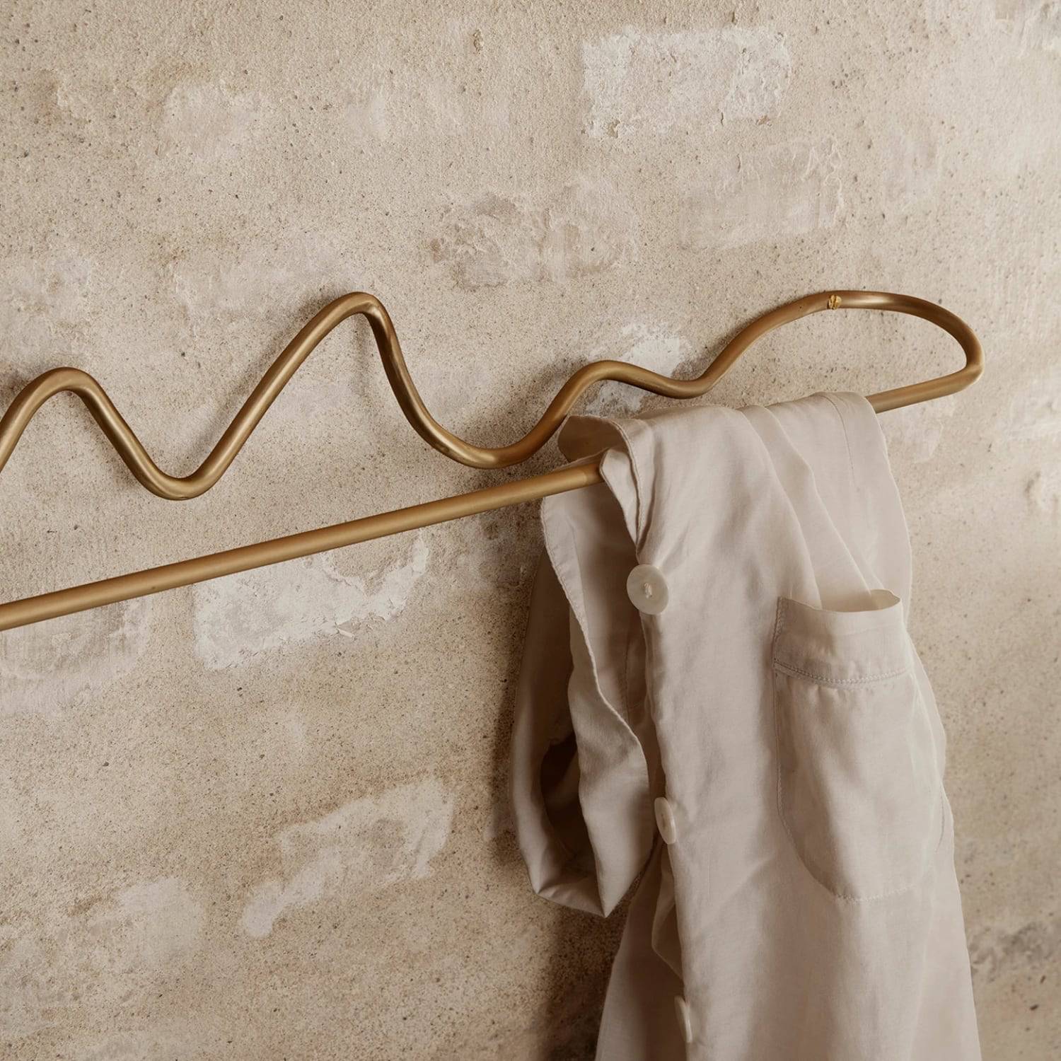 Ferm Living Curvature Towel Hanger Brass - KANSO