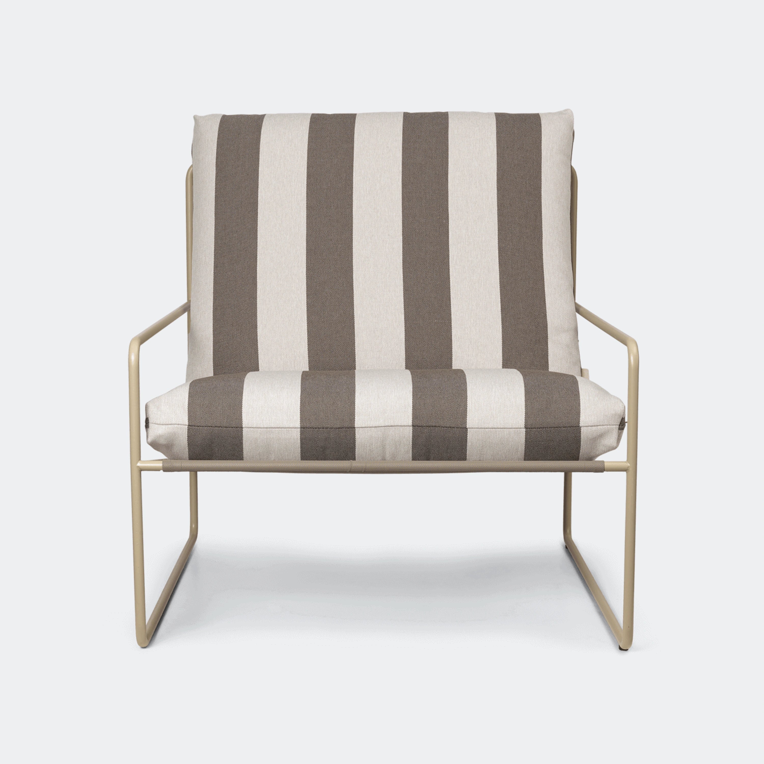Ferm Living Desert Sofa 1 Seater Stripe - Cashmere/Chocolate - KANSO