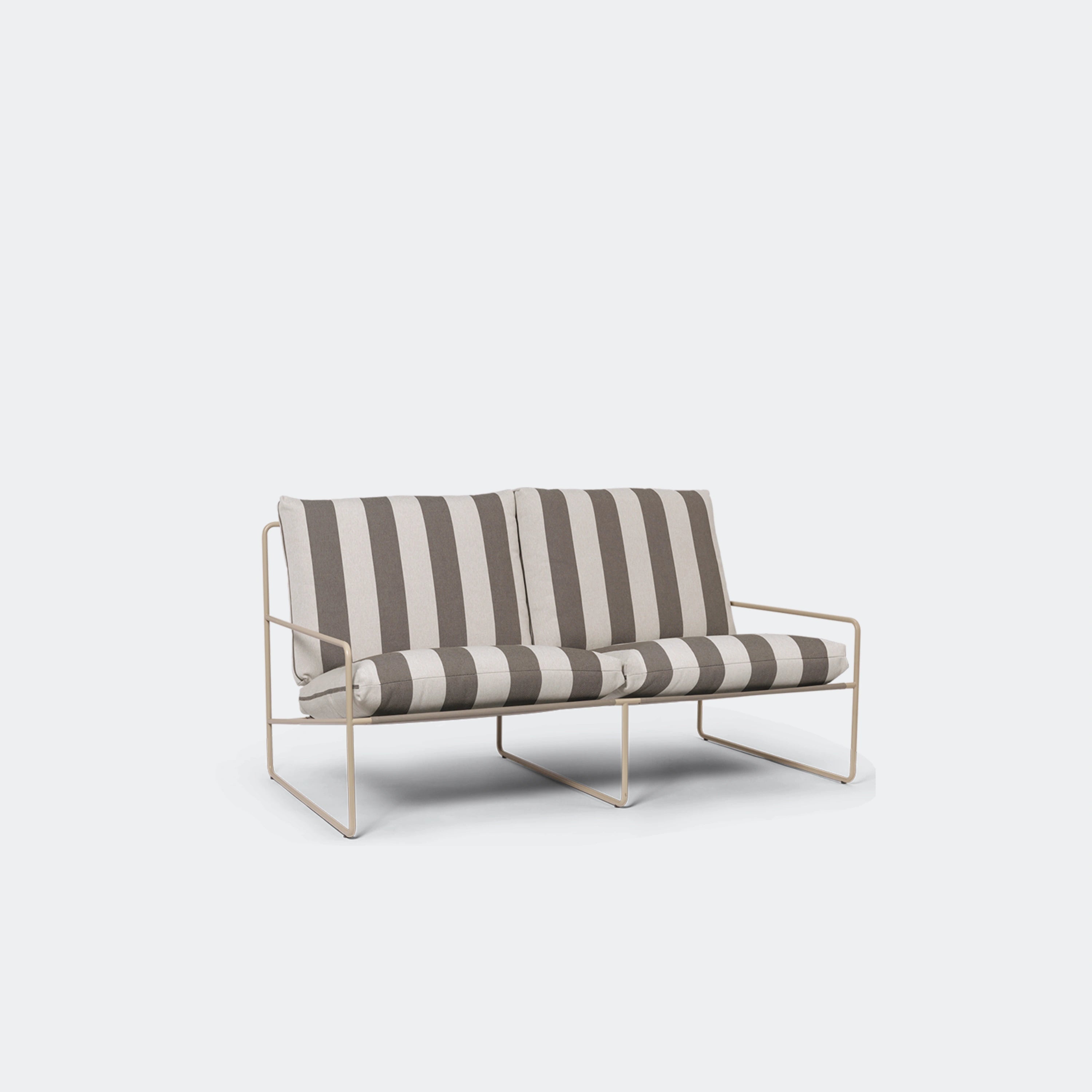 Ferm Living Desert Sofa 2 Seater Stripe - Cashmere/Chocolate - KANSO