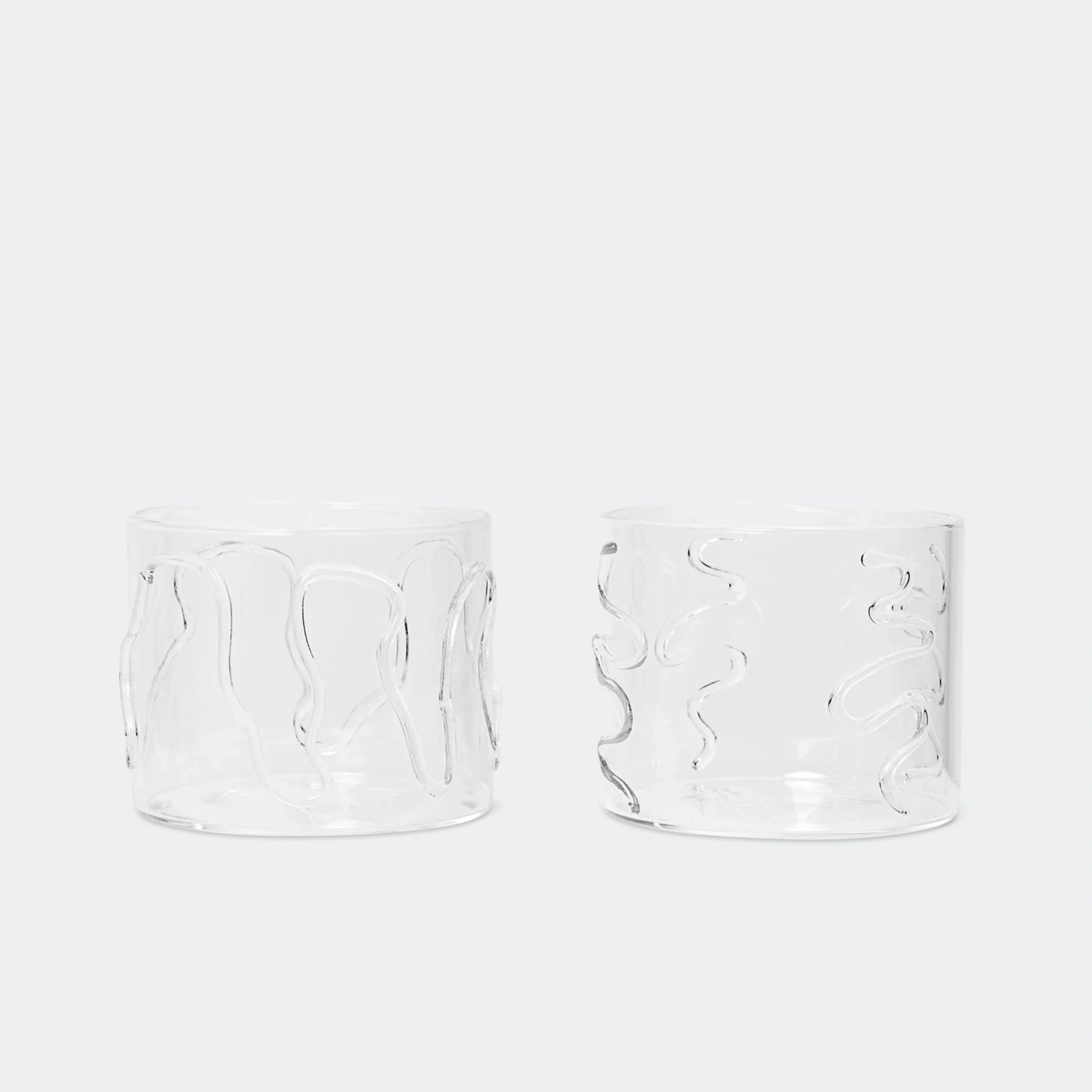 Ferm Living Doodle Glasses, Set of 2 Low - KANSO#select size_low