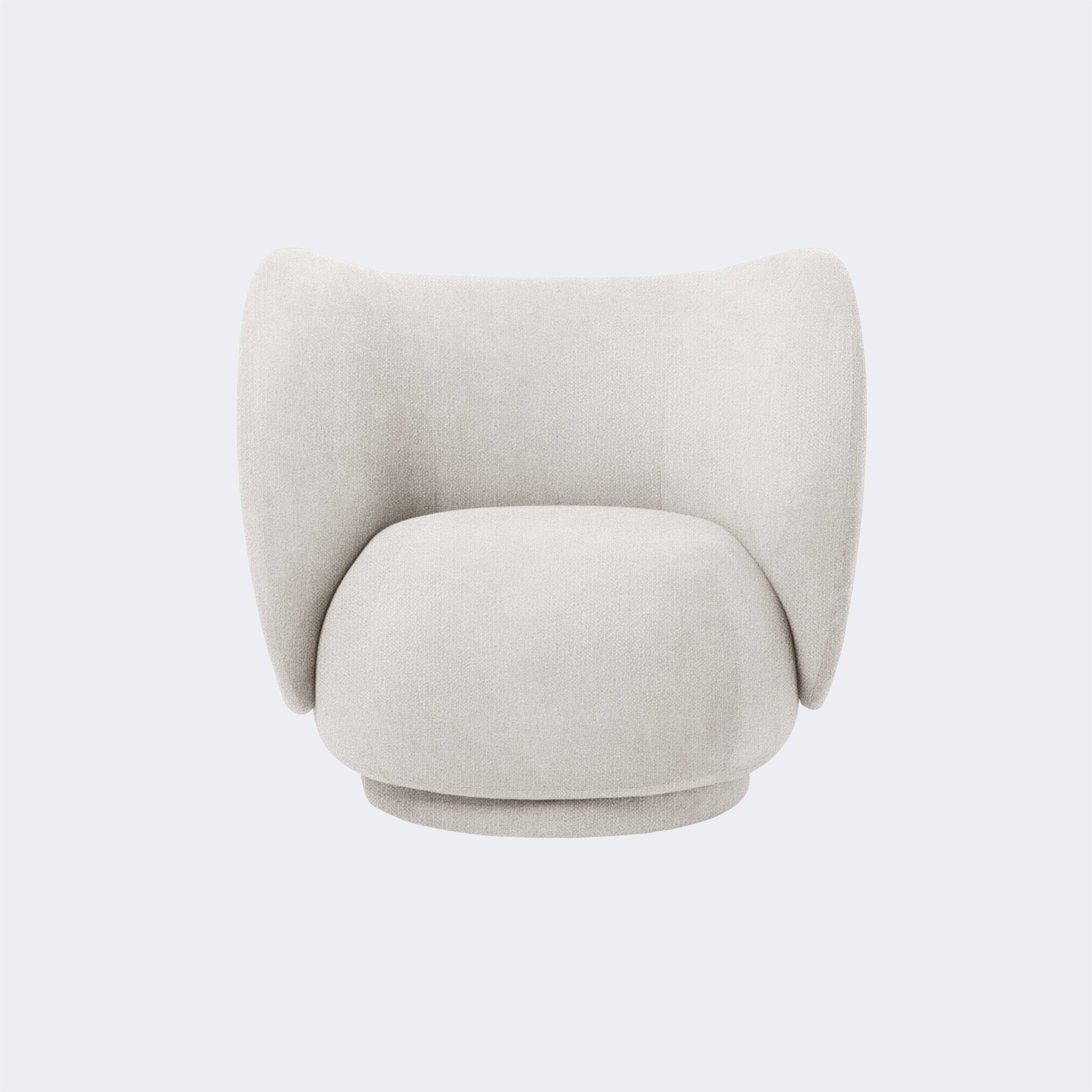 Ferm Living Rico Lounge Chair - Swivel Base Made To Order (18-20 Weeks) Boucle Off-White - KANSO#Fabric_Boucle Off-White