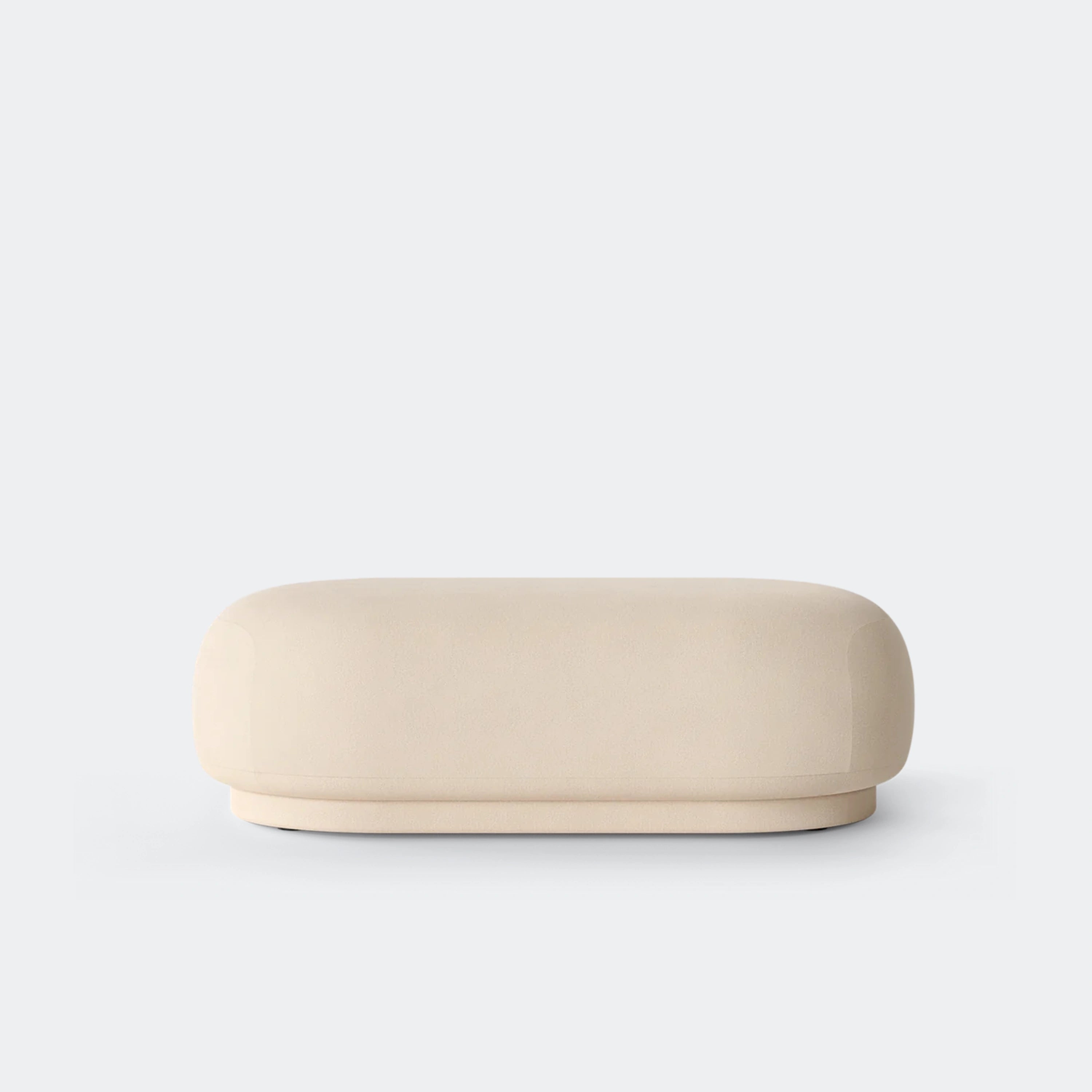 Ferm Living Rico Ottoman Made To Order (12-14 Weeks) Brushed, Off-White - KANSO#Fabric_Brushed, Off-White