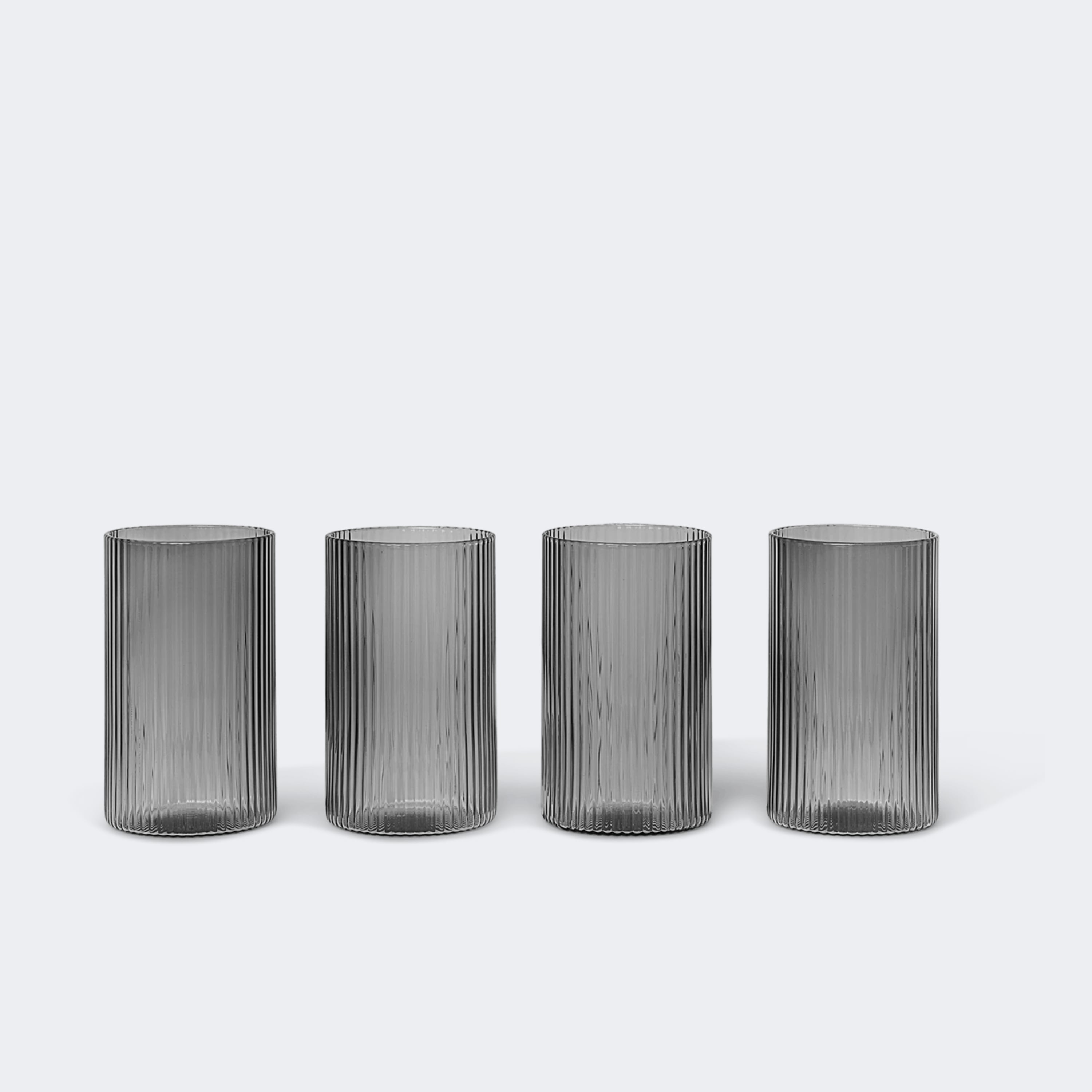Ferm Living Ripple Verrines, Set of 4 Smoked Grey - KANSO#color_Smoked Grey