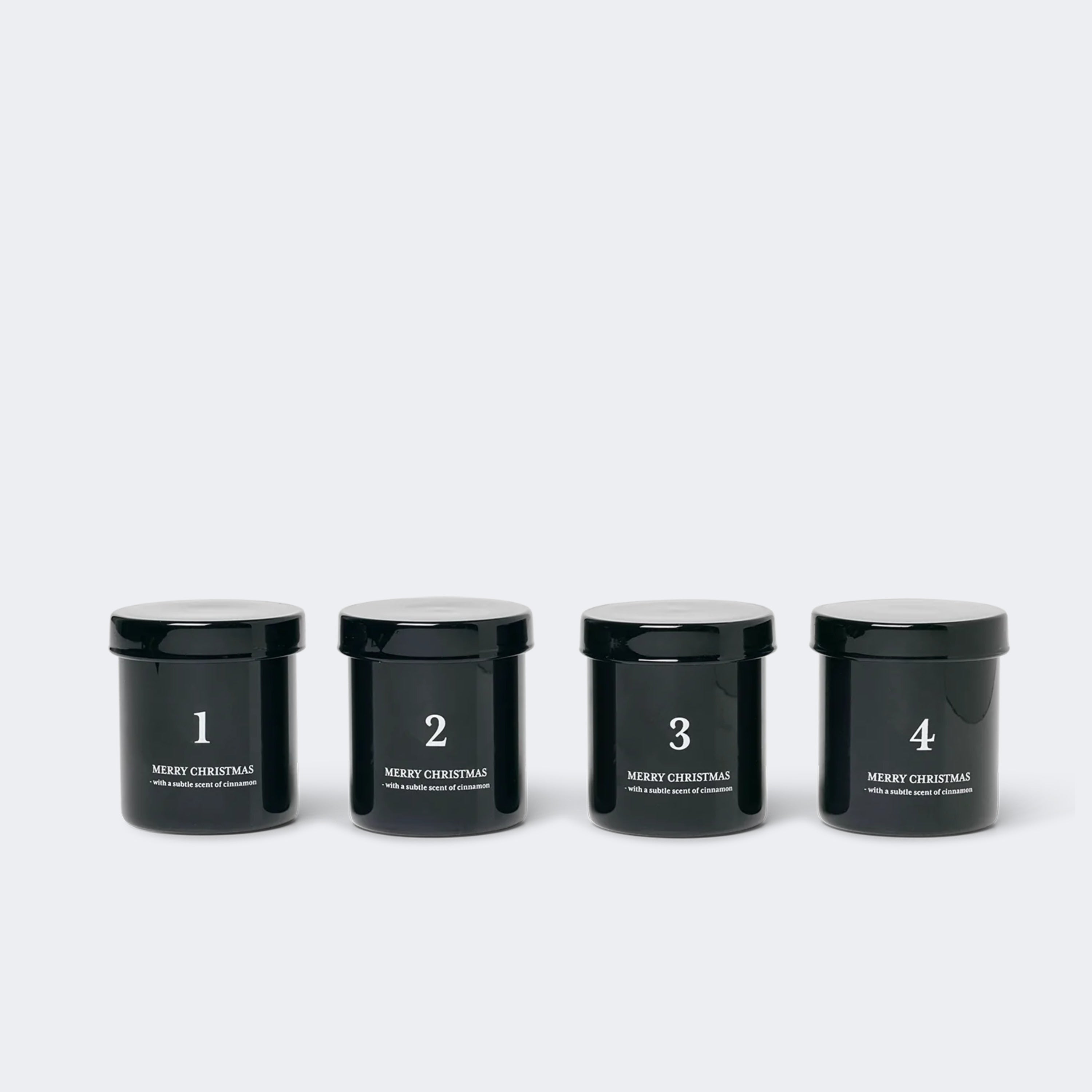 Ferm Living Scented Advent Candles - Set of 4 Black - KANSO#Color_Black