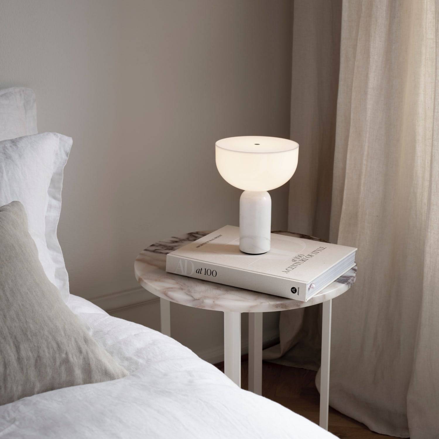 New Works Kizu Table Lamp, Portable White Marble - KANSO#Color_White Marble